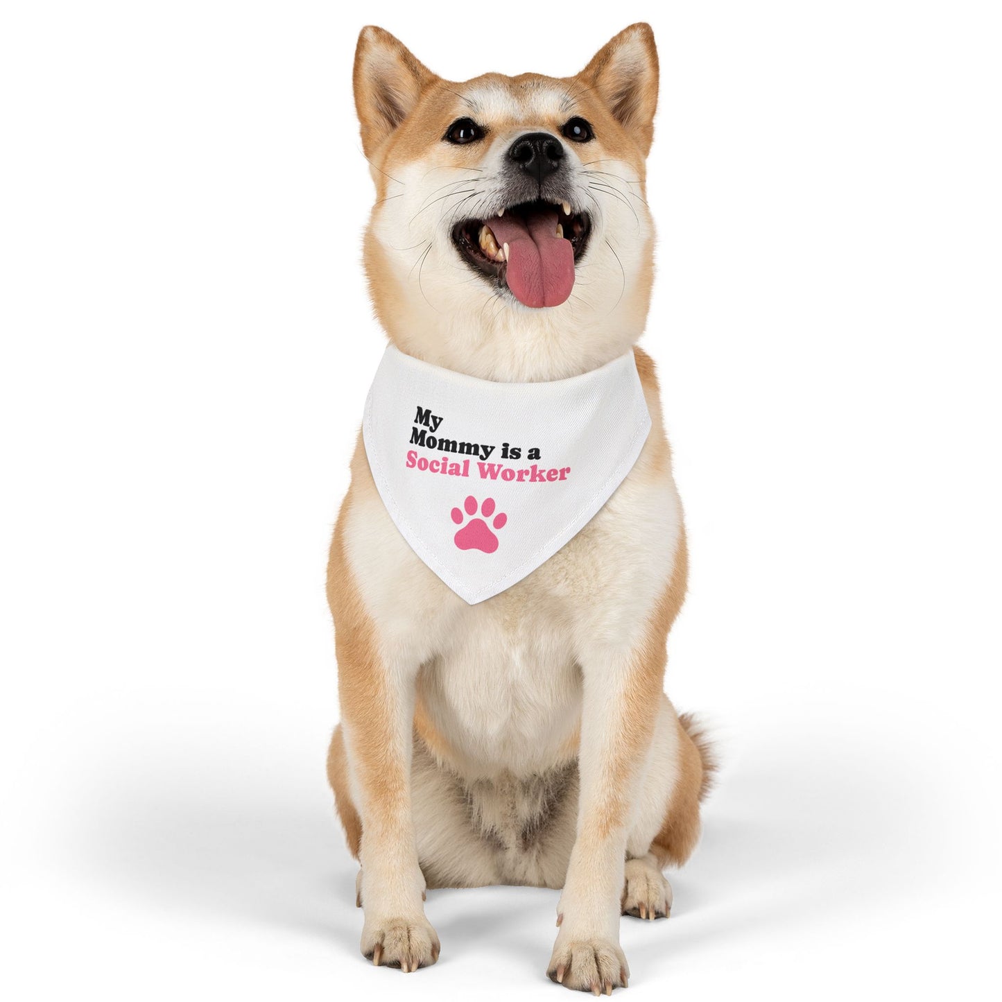 Pet Bandana Collar — "My Mommy" Dog Bandana with Pink Paw