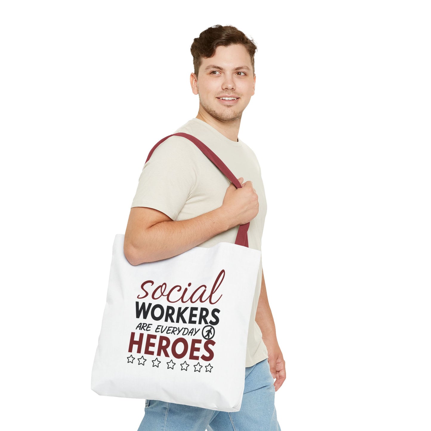 Social Worker Tote Bag — "Social Workers Are Everyday Heroes" / "Social Worker Change the World" Reusable Gift