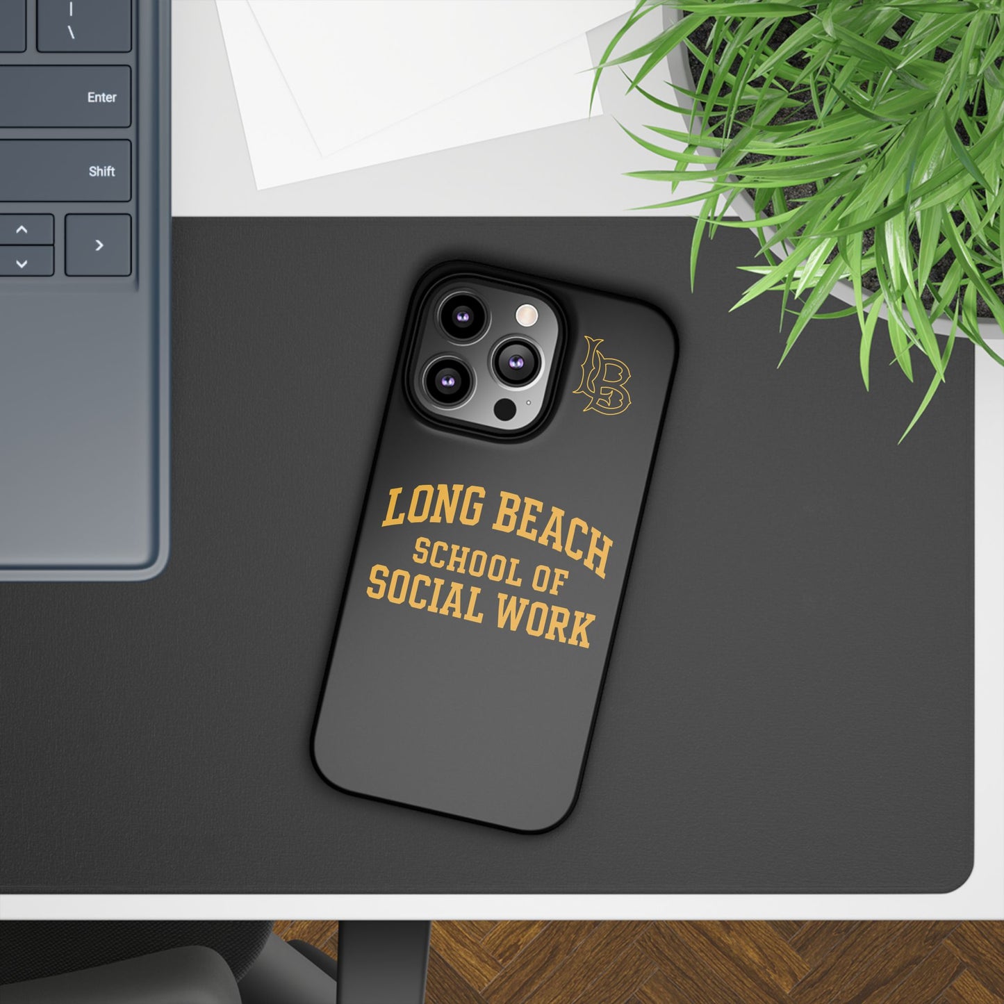 Long Beach State University - Slim I-Phone Case - School of Social Work (Black)