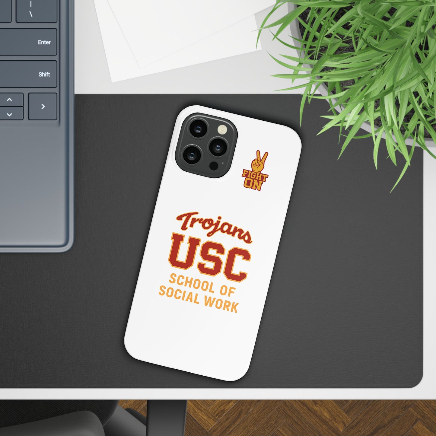 USC Trojans Slim I-Phone Case - School of Social Work (White)