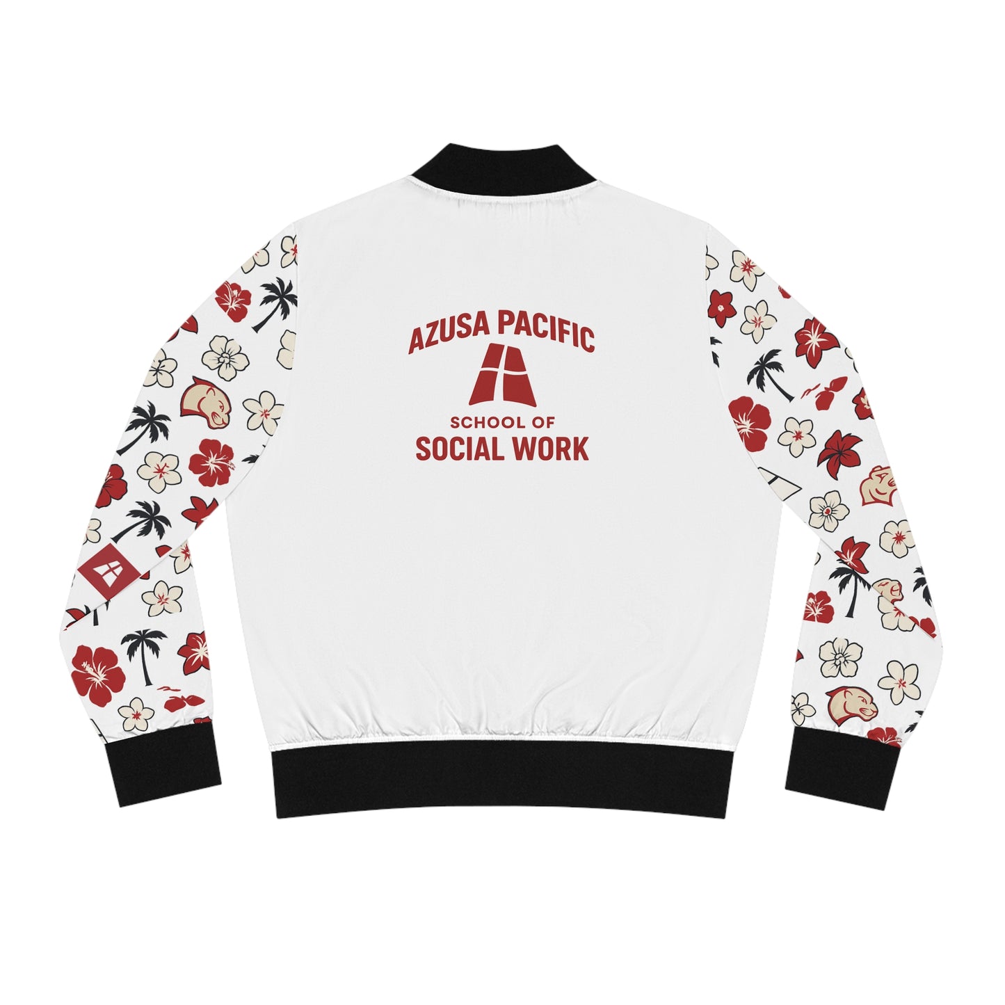 Azuza Pacific University - School of Social Work Bomber Hawaiian Jacket - White
