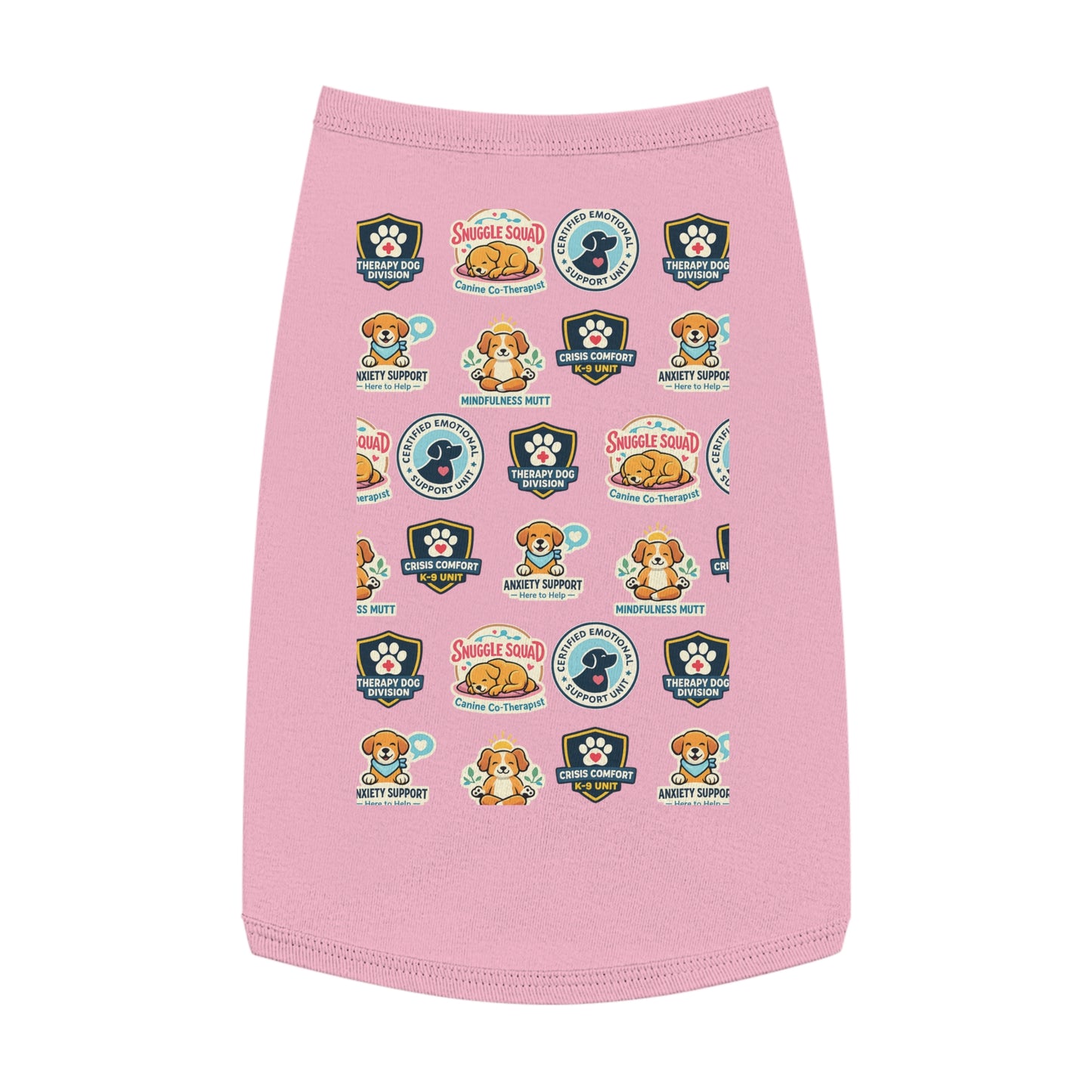 Therapy Dog Patch Pet Tank — Comfort & Support Patterned Dog Shirt