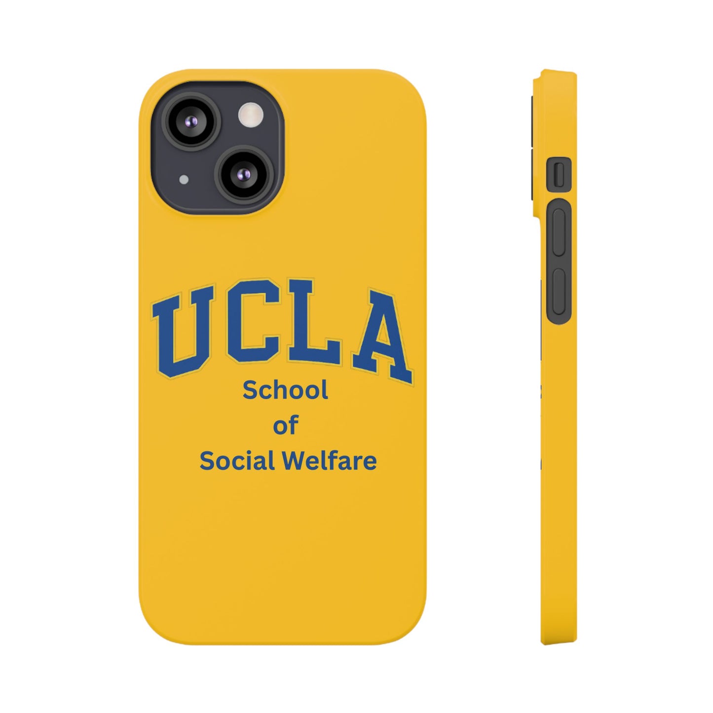 UCLA Slim I-Phone Case - School of Social Welfare-Text Logo (Yellow)