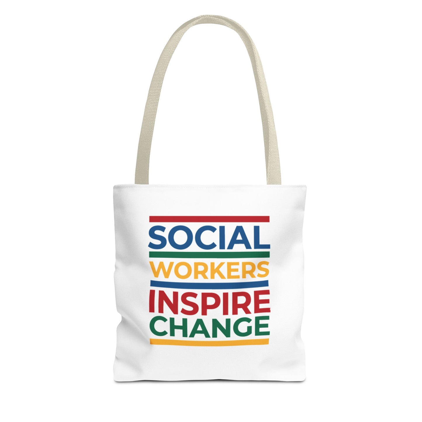 Social Worker Tote Bag — Inspirational "Social Workers Inspire Change" Two Side Design