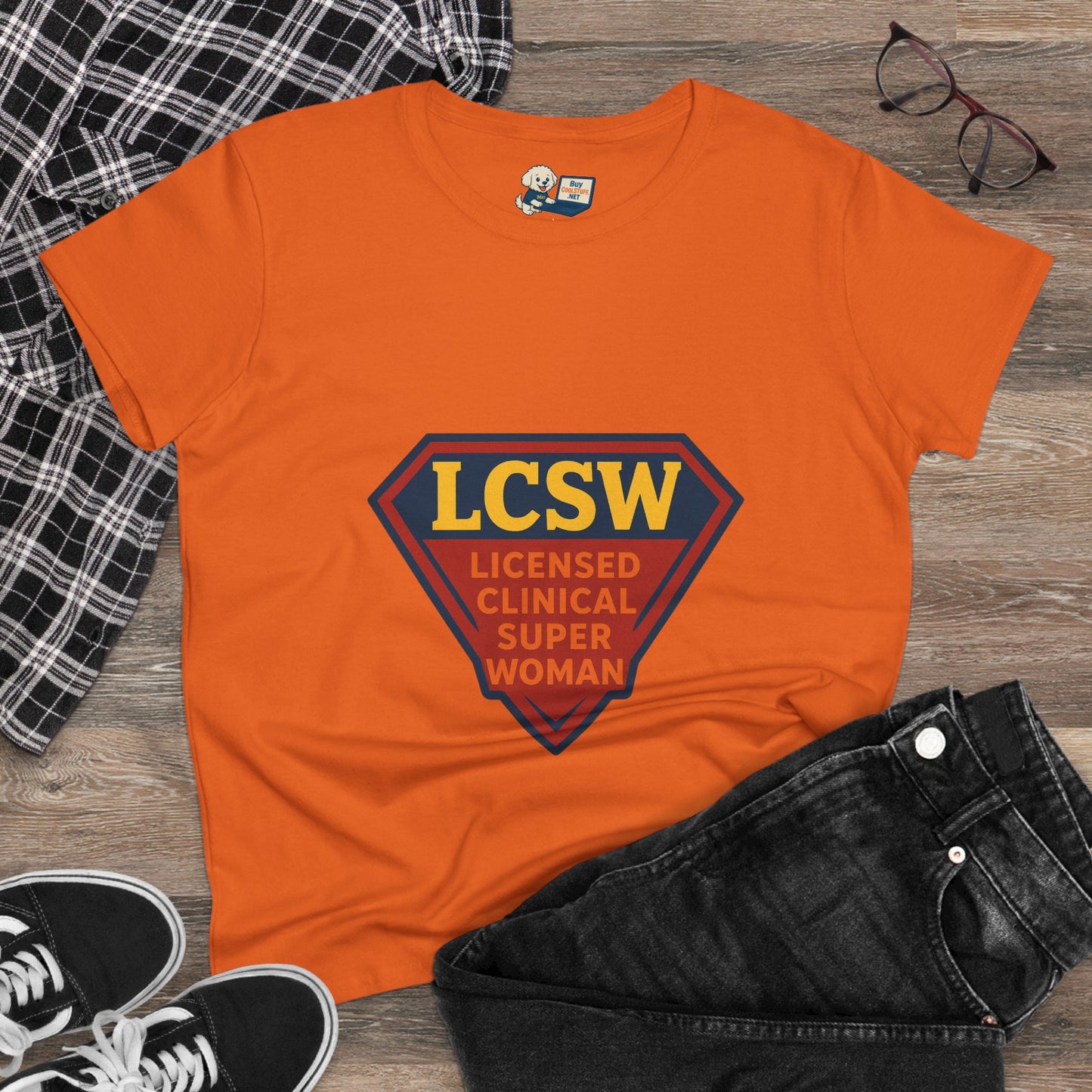 LCSW = Licensed Clinical Super Woman Tee – Saving the World, One Session at a Time Women's Midweight Cotton T-Shirt - Social Work