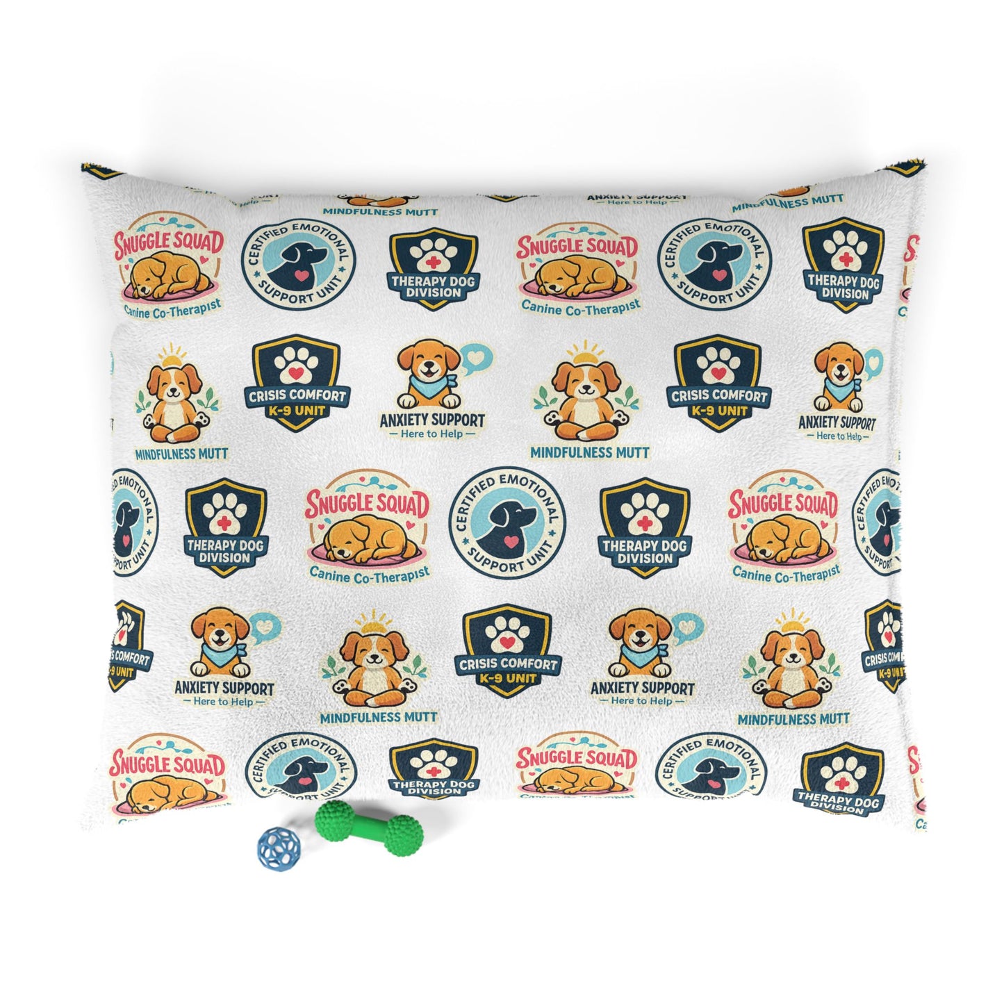 Therapy Dog Patchwork Pet Bed — Anxiety Support & Mindfulness Mutt Design