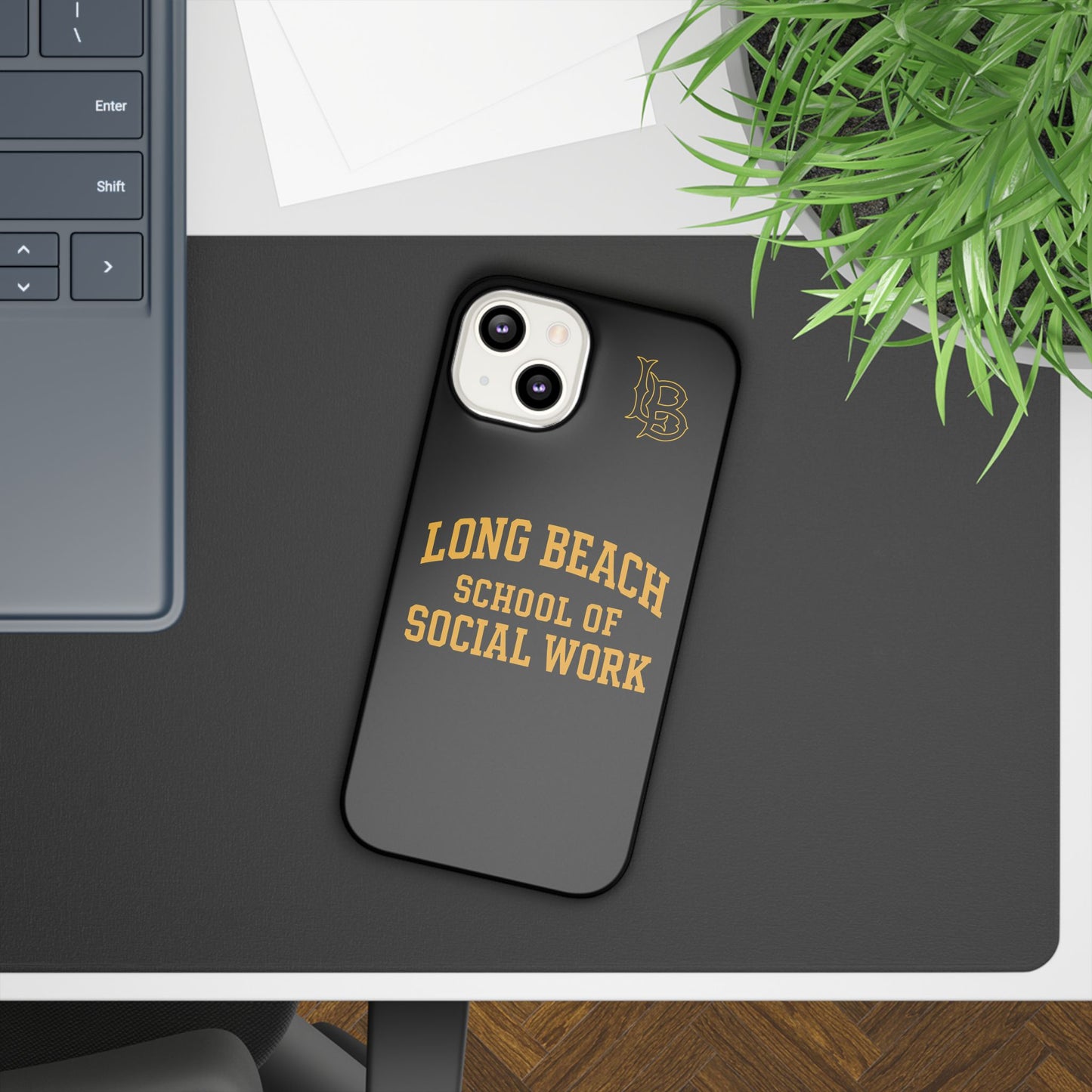 Long Beach State University - Slim I-Phone Case - School of Social Work (Black)