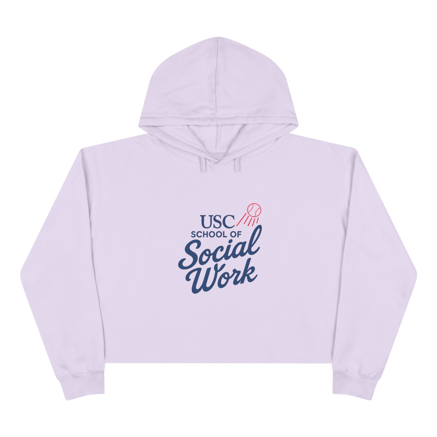 USC Social Work & Dodgers Crop Hoodie - Cheerful College Style