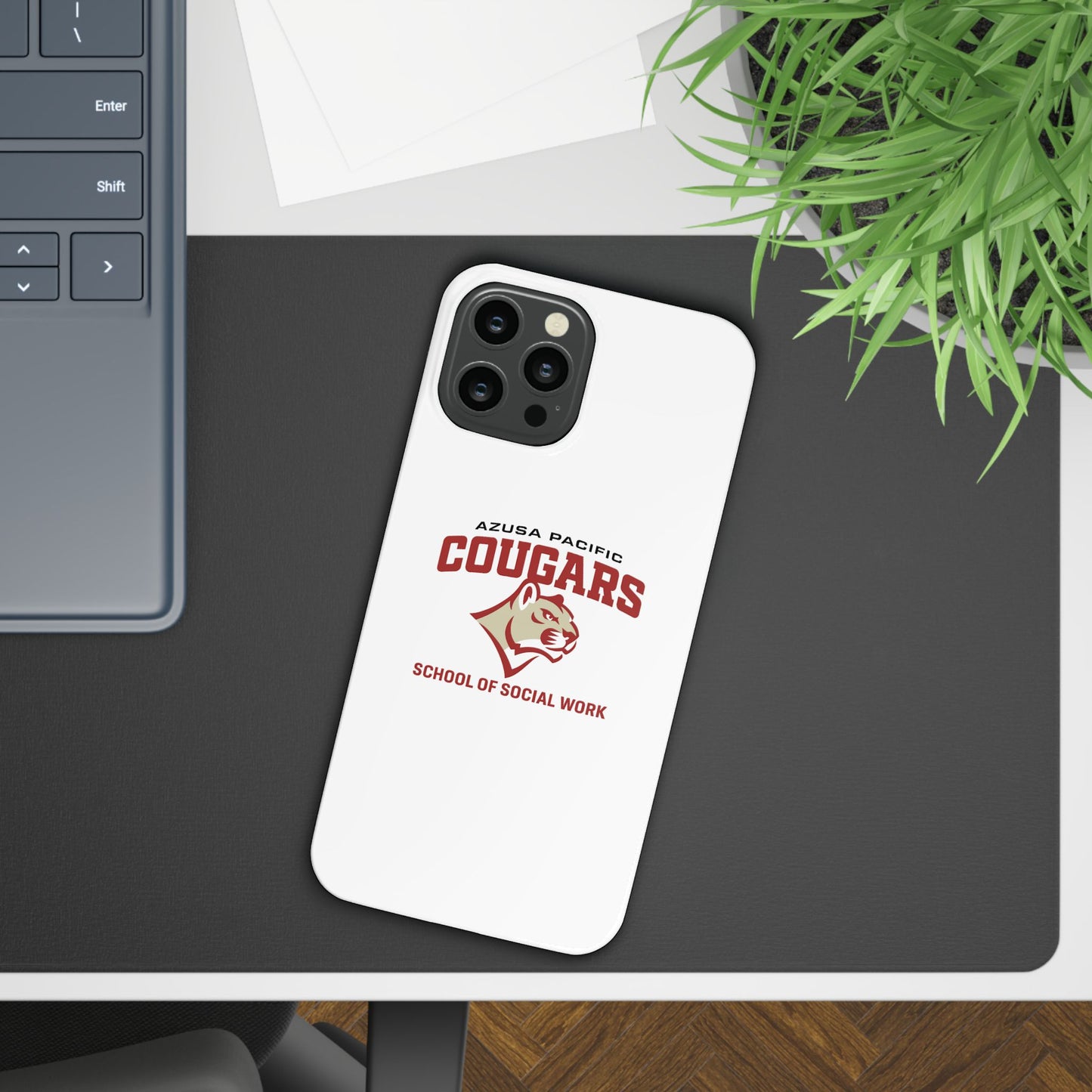 Azuza Pacific University - Slim I-Phone Case - School of Social Work (White)