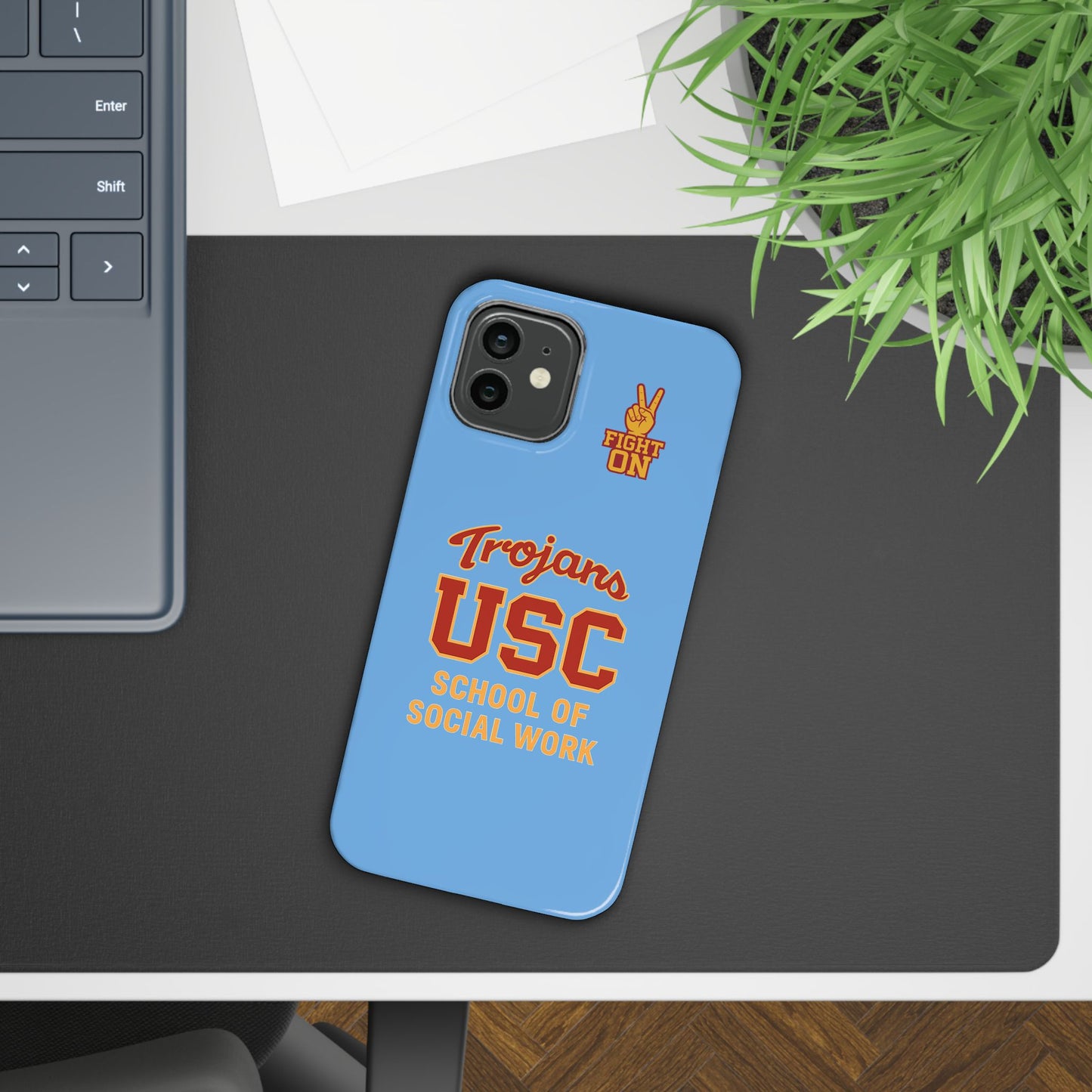 USC Trojans Slim I-Phone Case - School of Social Work (Light Blue)