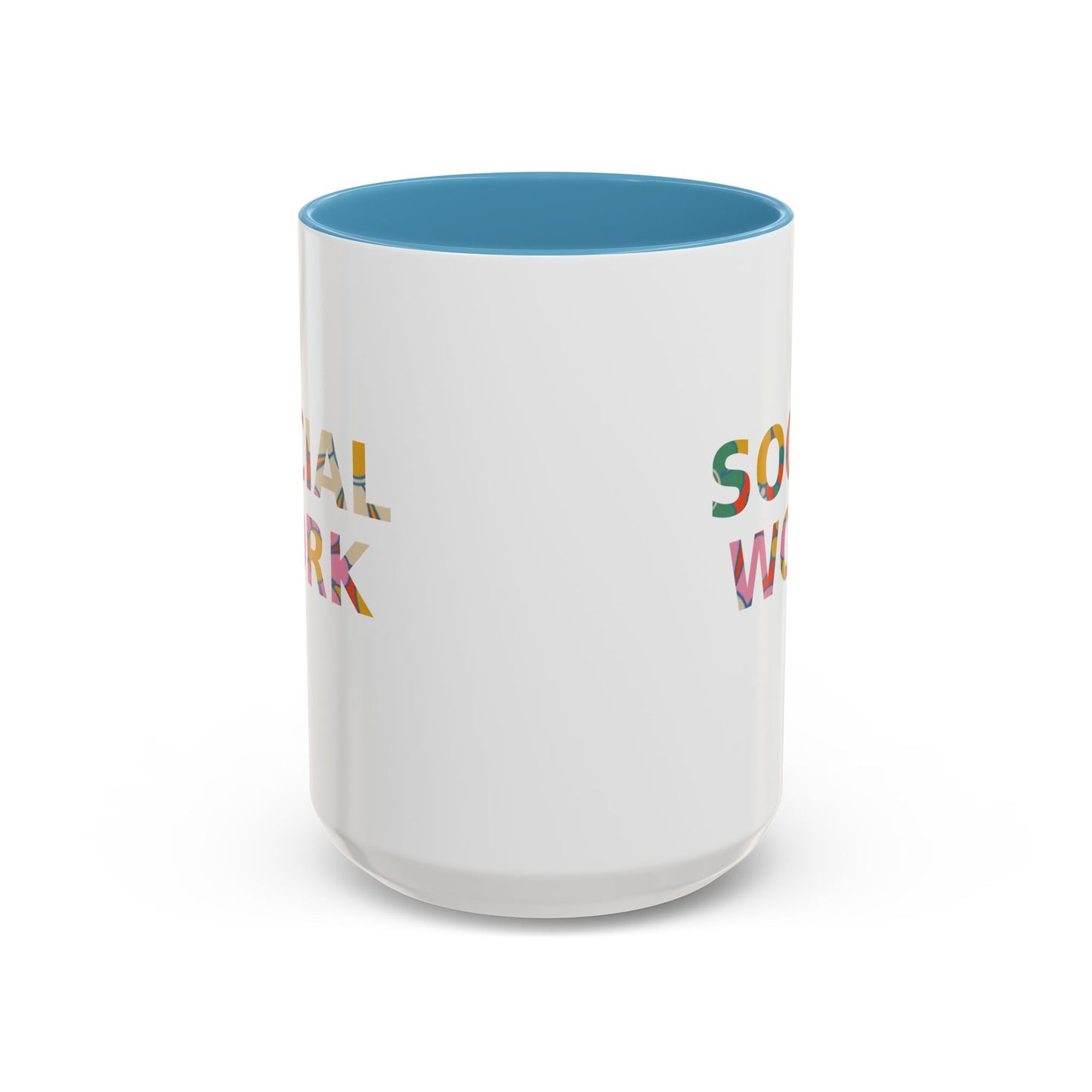 Social Work "Flower Letters" -Accent Mug - 15oz