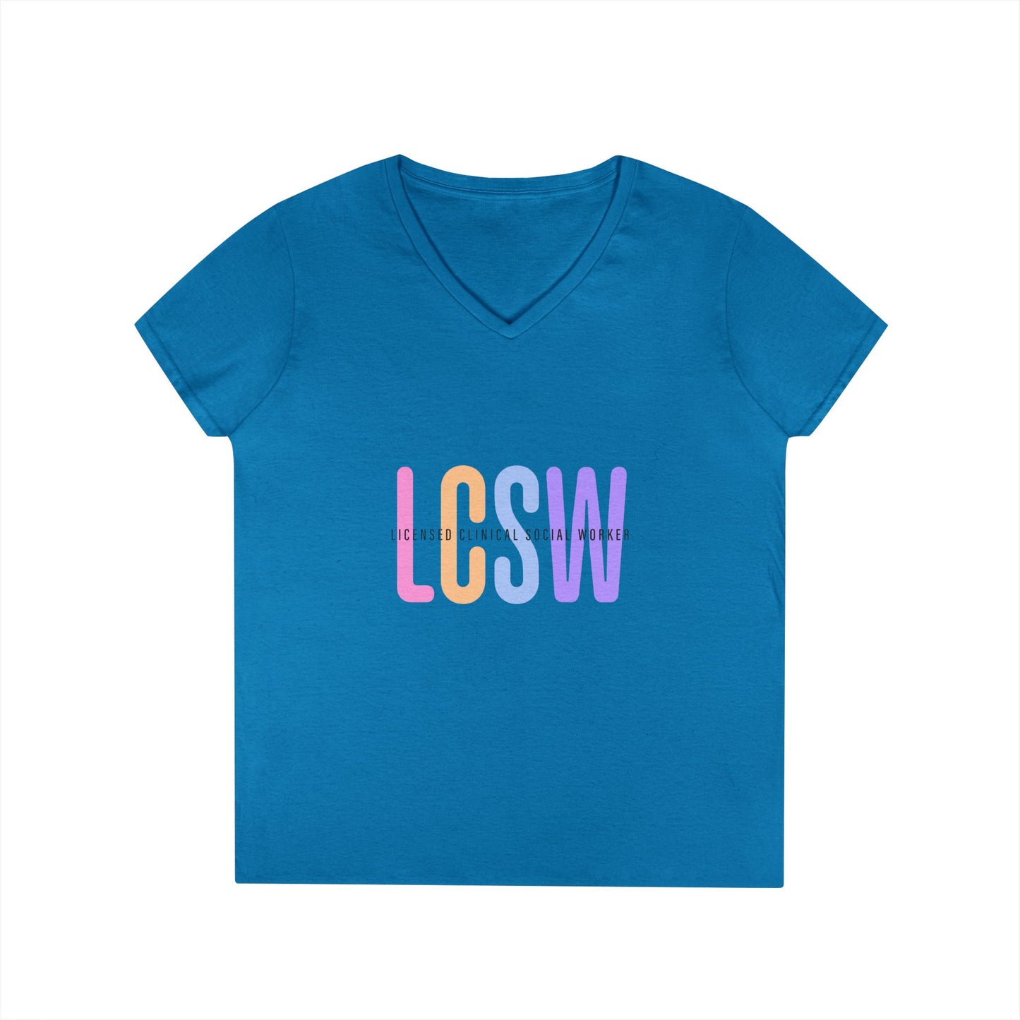 LGBTQ+ Pride Pastel Ombre 'LCSW' V‑Neck Tee — Pride Shirt