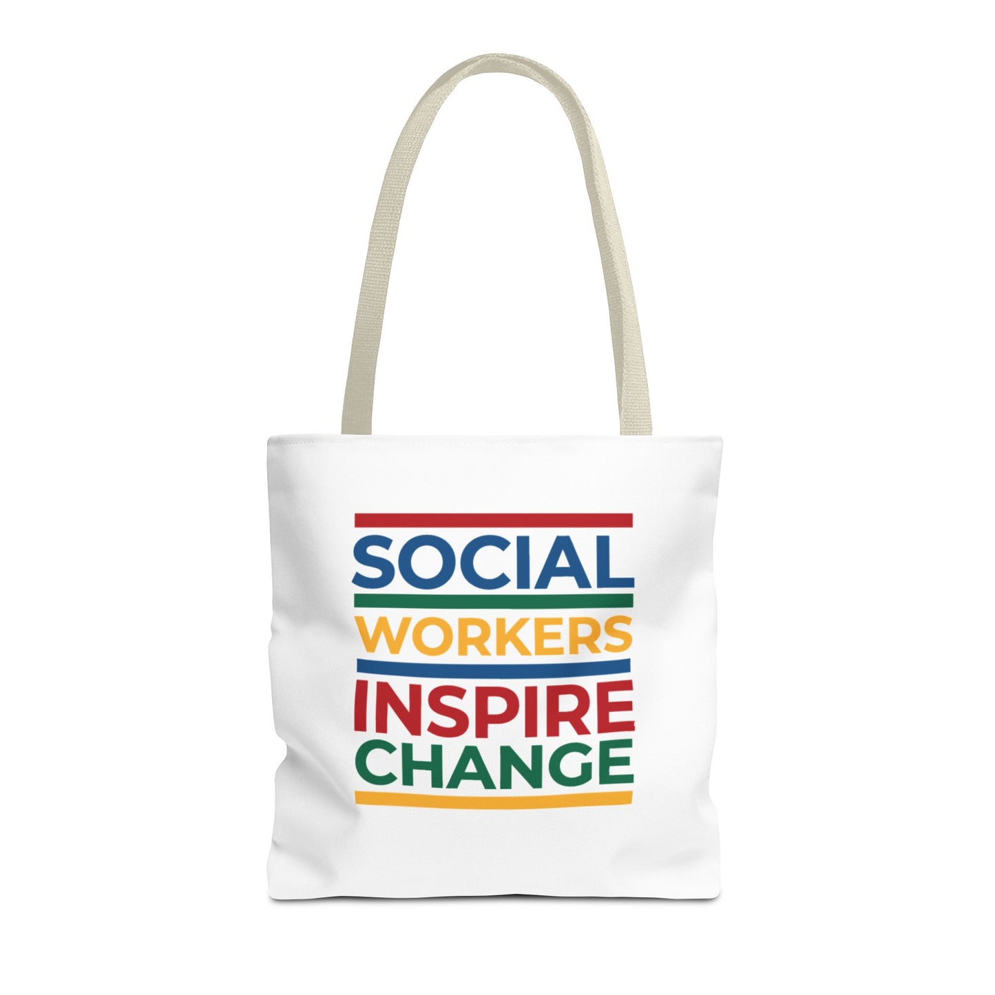Social Worker Tote Bag — Inspirational "Social Workers Inspire Change" Two Side Design