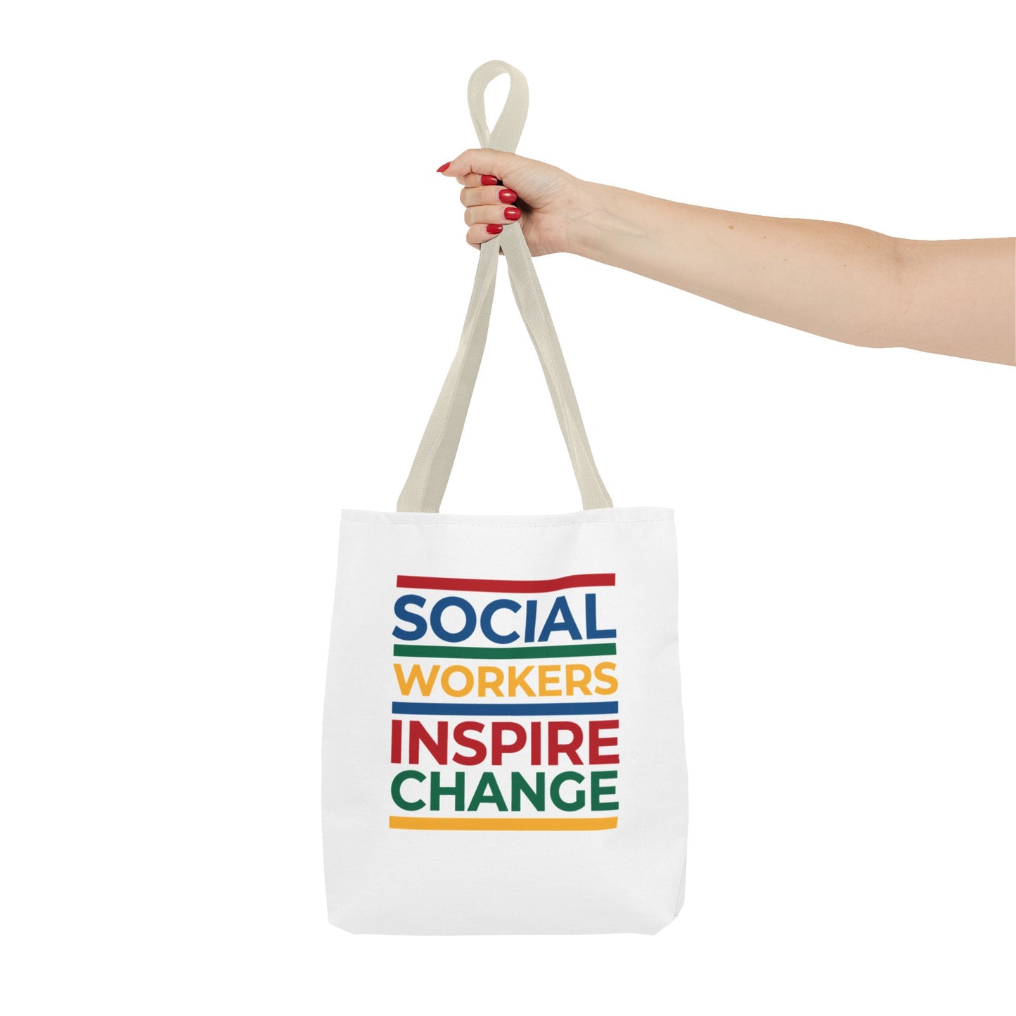 Social Worker Tote Bag — Inspirational "Social Workers Inspire Change" Two Side Design