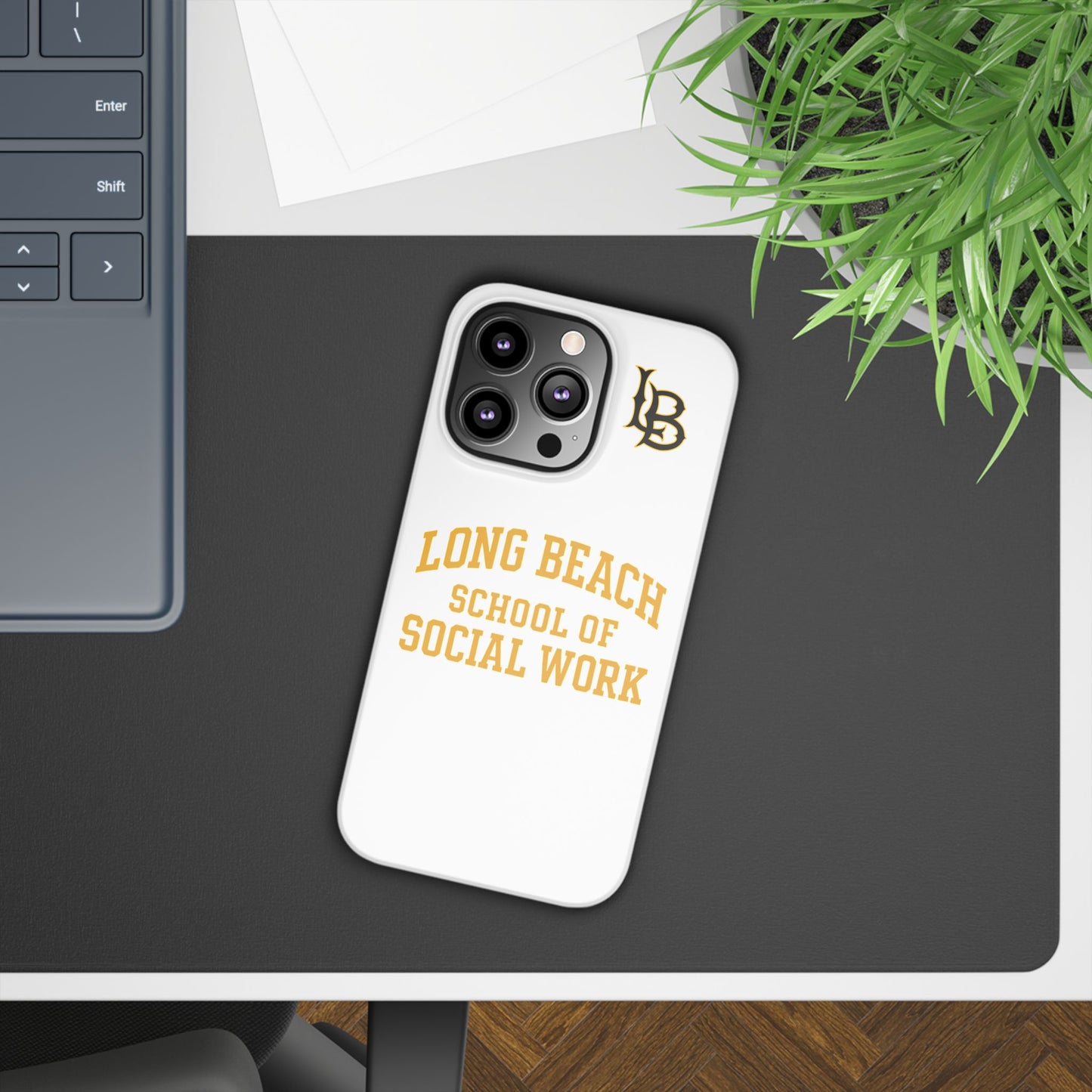 Long Beach State University - Slim I-Phone Case - School of Social Work (White