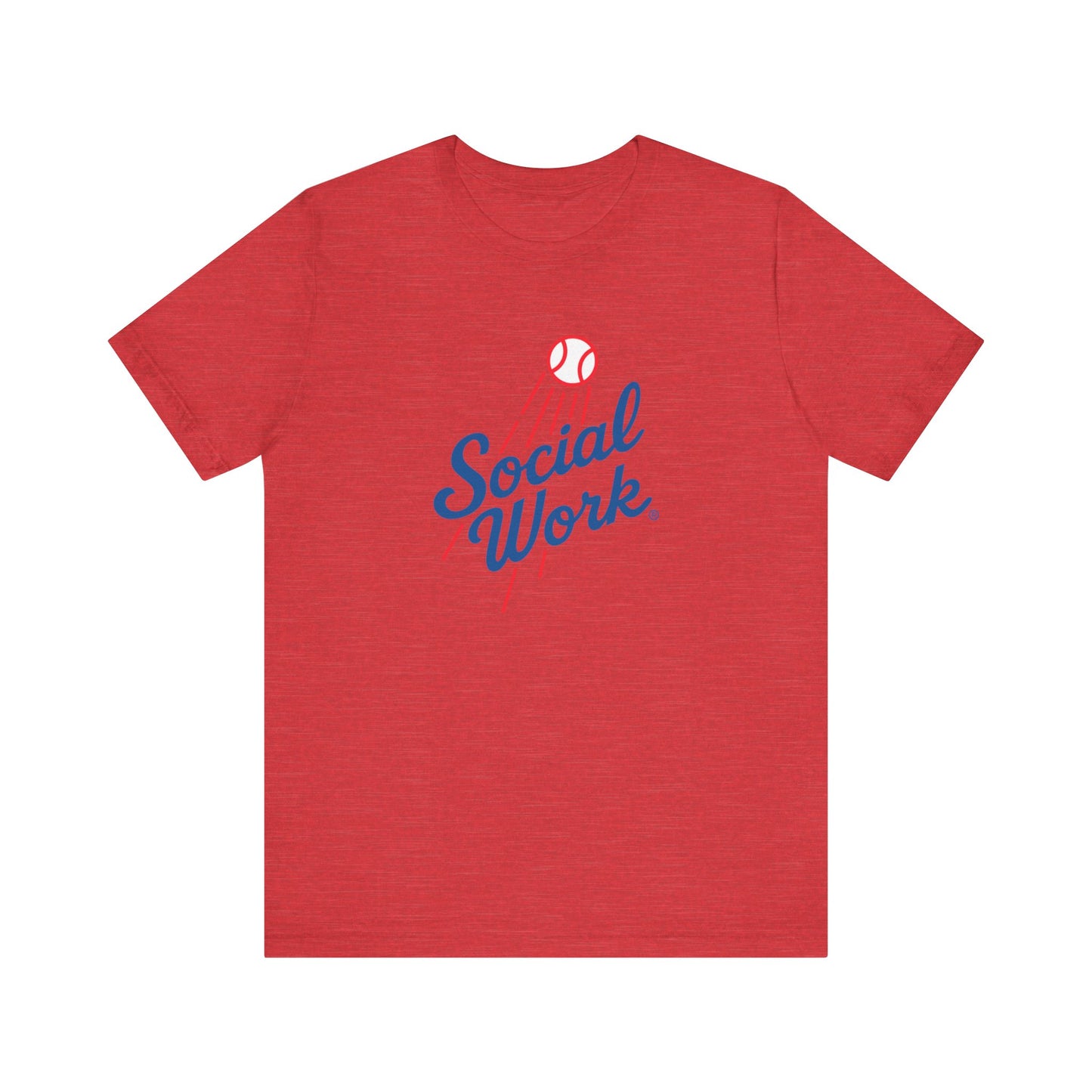 Social Work Vintage Baseball Tee – “Social Work” Script Graphic T‑Shirt