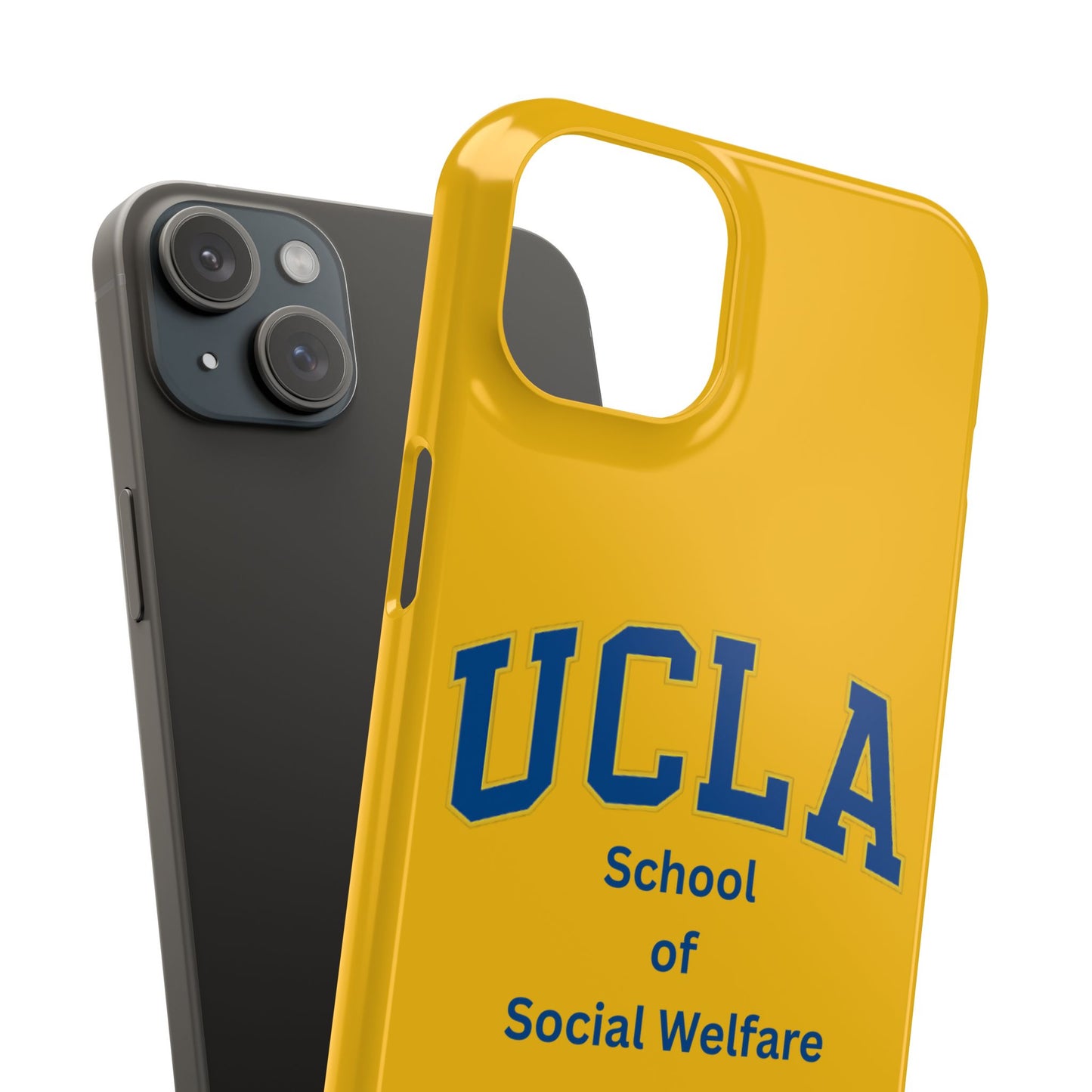 UCLA Slim I-Phone Case - School of Social Welfare-Text Logo (Yellow)
