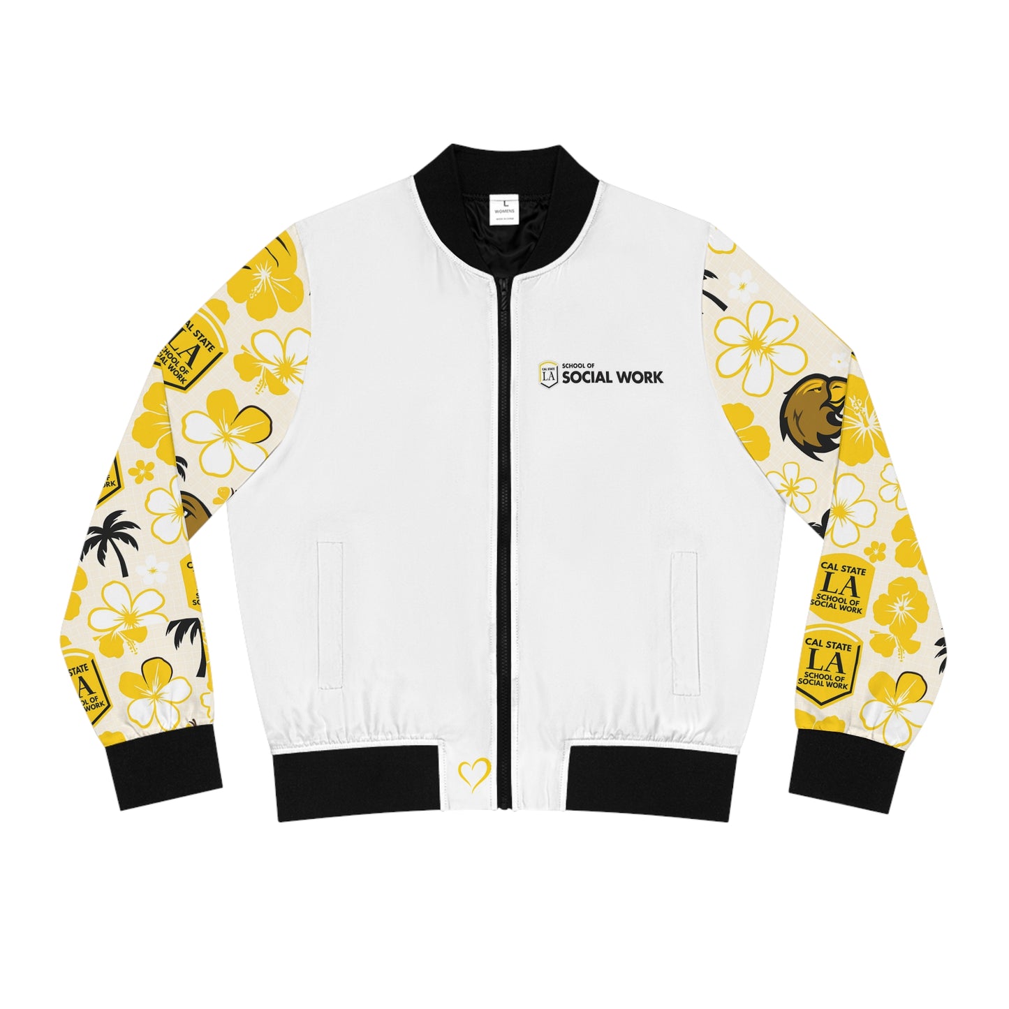 Cal State L.A. School of Social Work Bomber Hawaiian Jacket - White