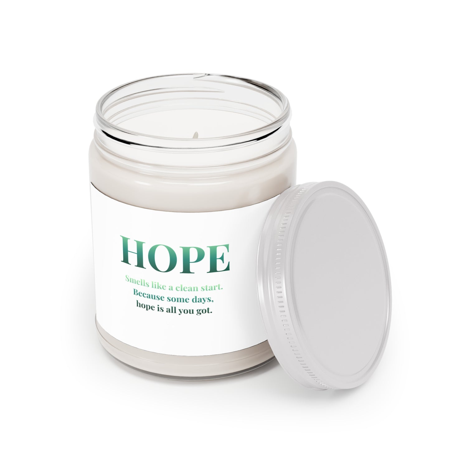 Hope Scented Soy Candle — 9oz White-Lid Jar ("Hope" Inspirational Label)