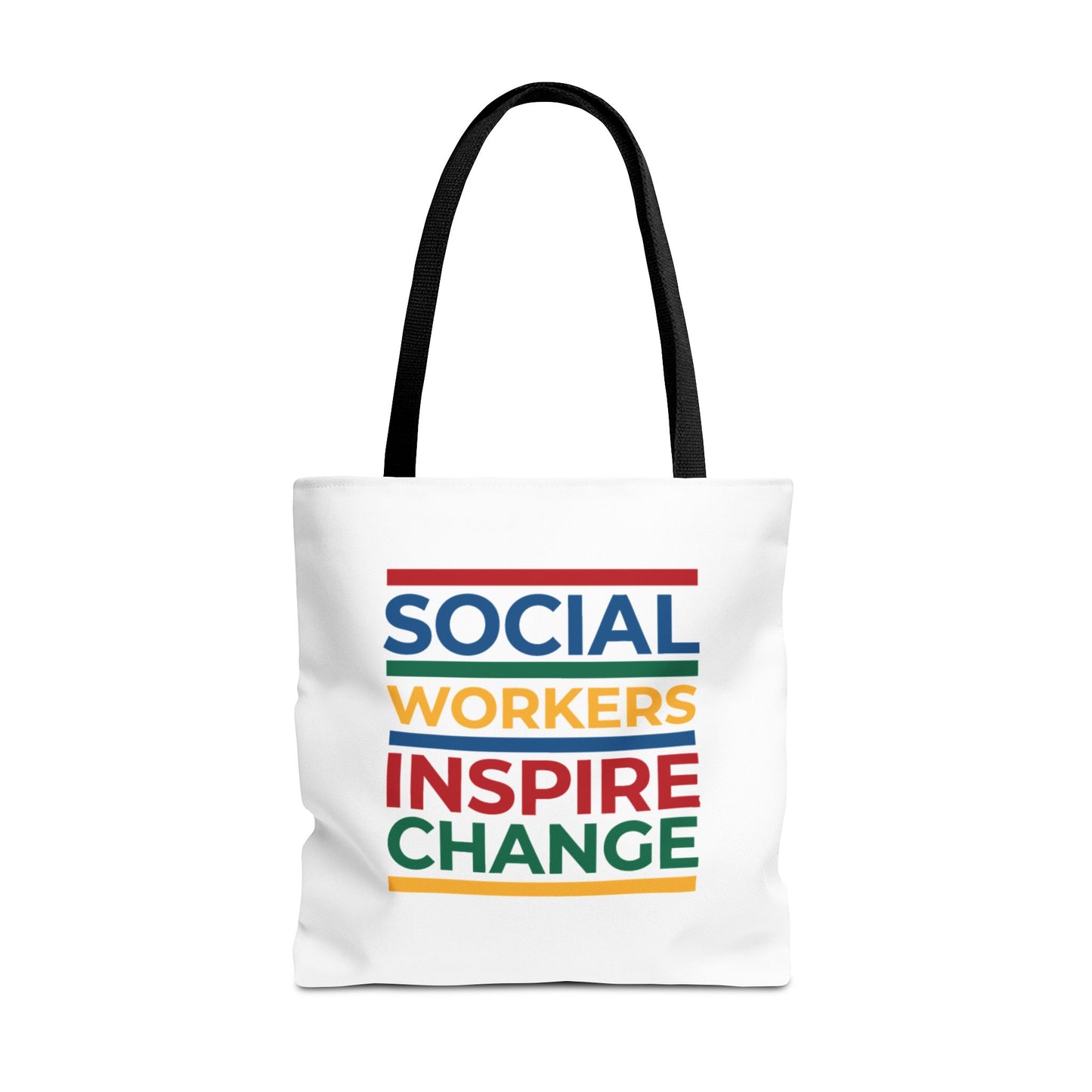 Social Worker Tote Bag — Inspirational "Social Workers Inspire Change" Two Side Design
