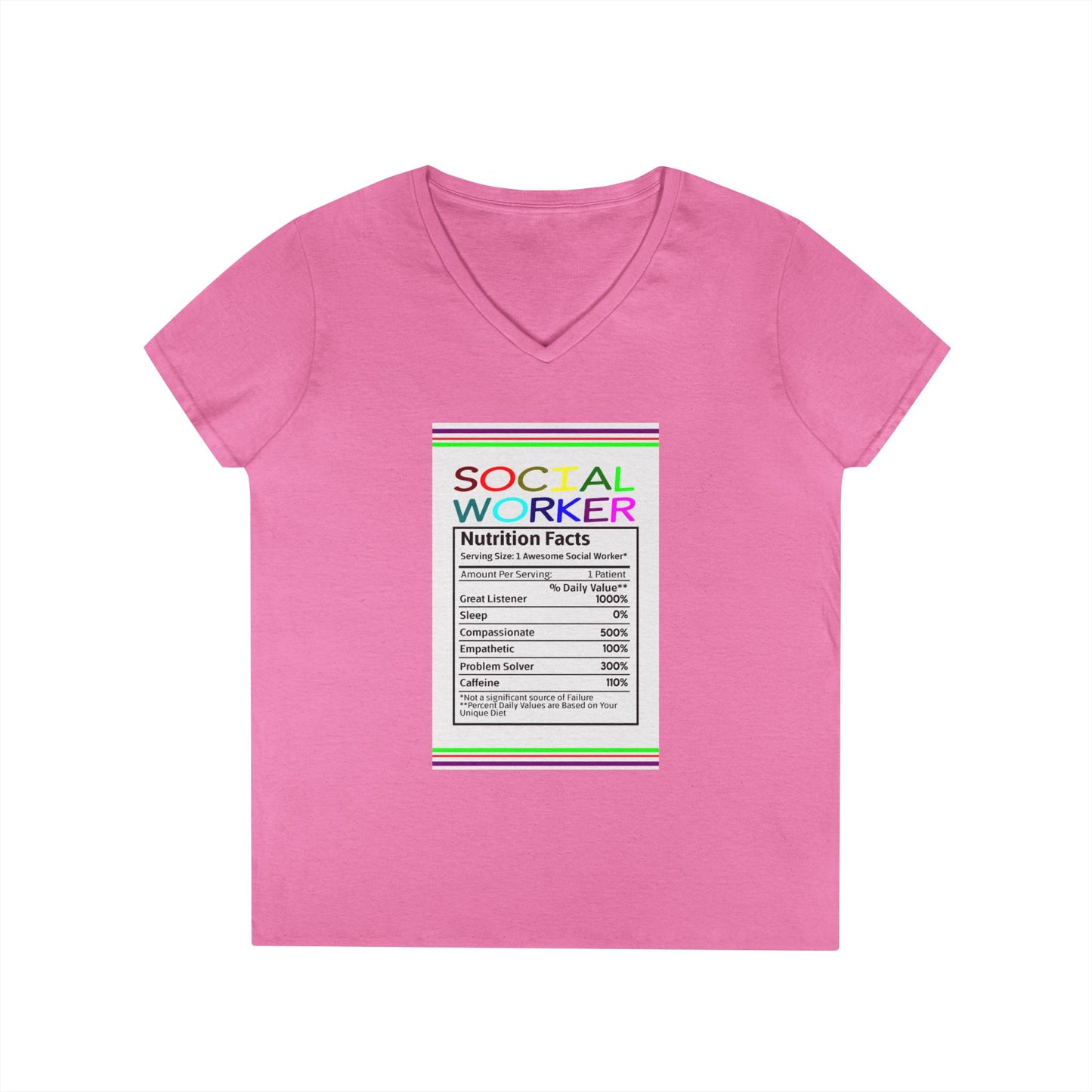 Social Worker Nutrition Facts V-Neck Tee — Women's Social Worker Gift