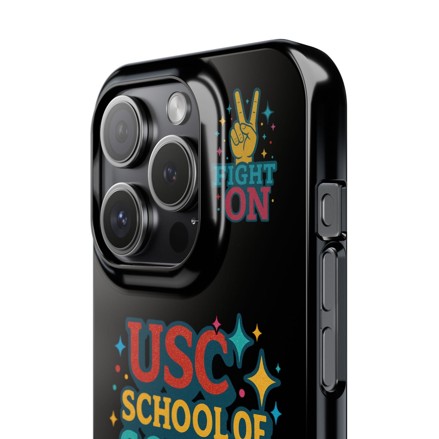 USC Trojans Slim I-Phone Case - School of Social Work - Glitter Style (Black)