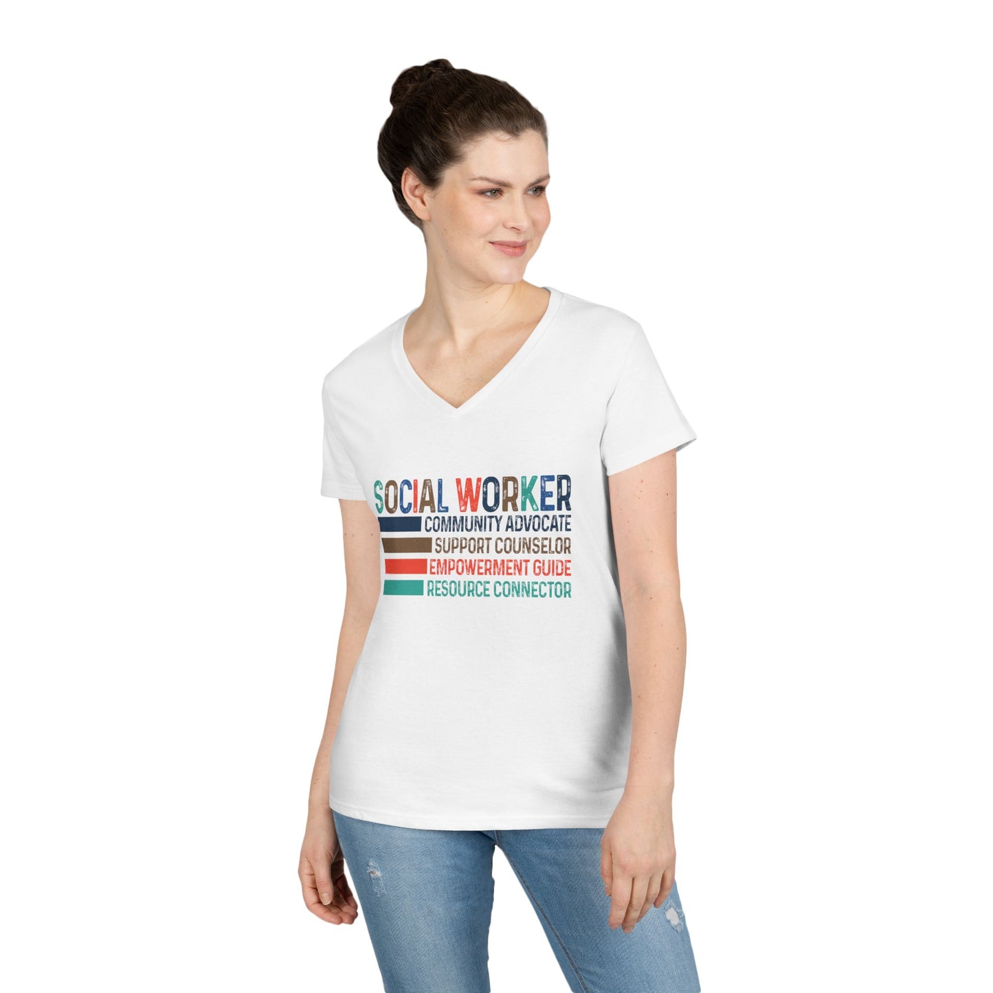 Social Worker V-Neck Tee — Retro & Fun Graphic Shirt