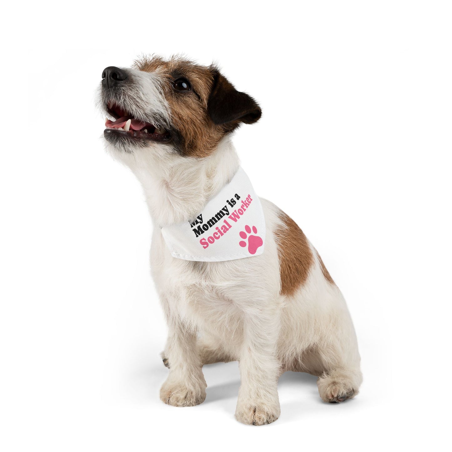 Pet Bandana Collar — "My Mommy" Dog Bandana with Pink Paw