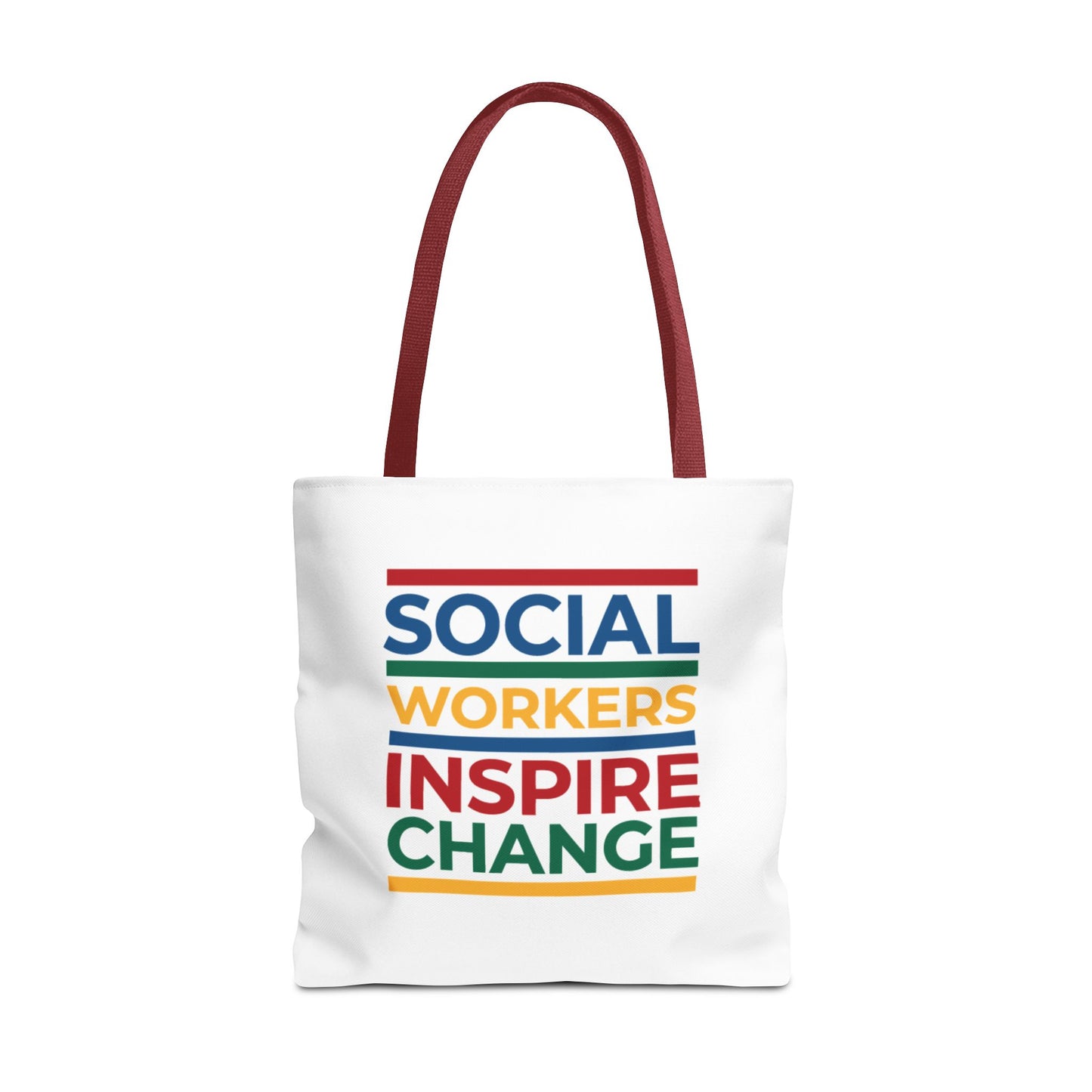 Social Worker Tote Bag — Inspirational "Social Workers Inspire Change" Two Side Design