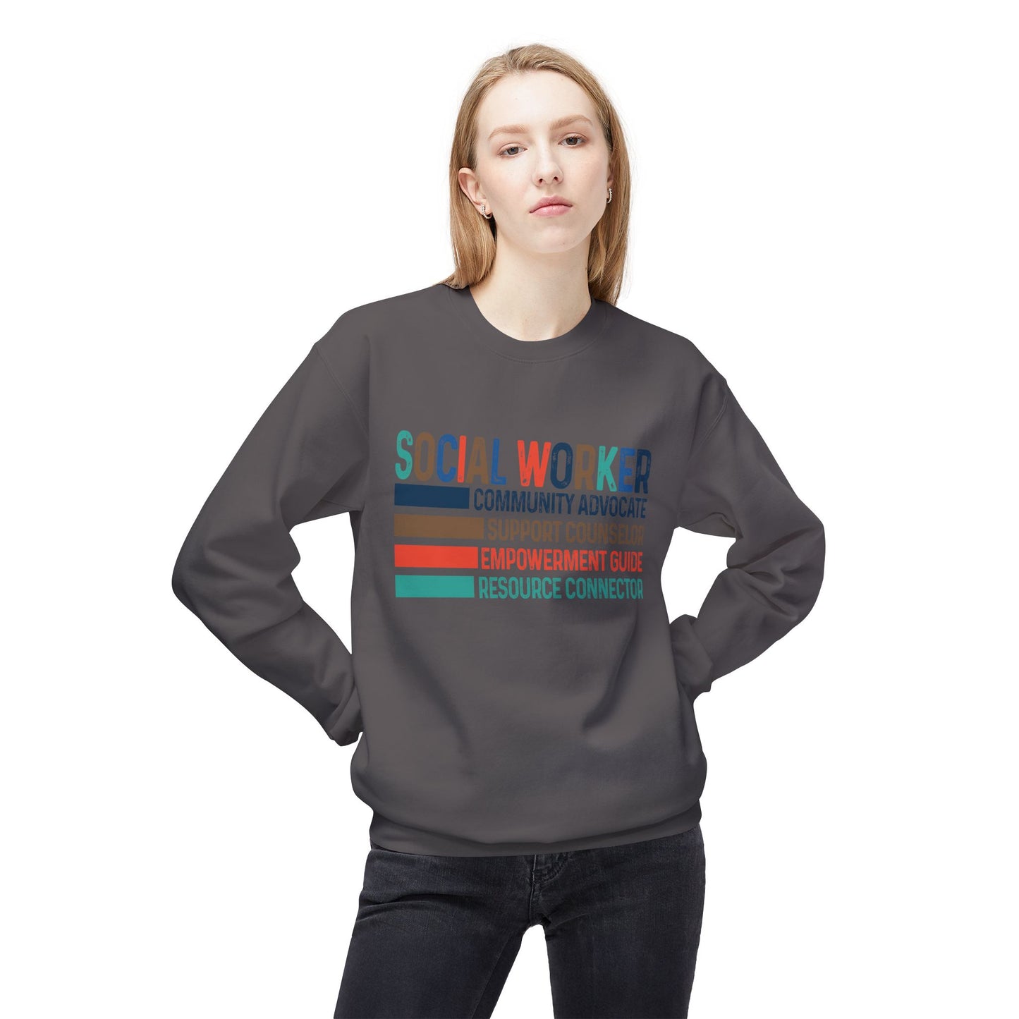 Social Worker Crewneck Sweatshirt — Retro & Fun Design