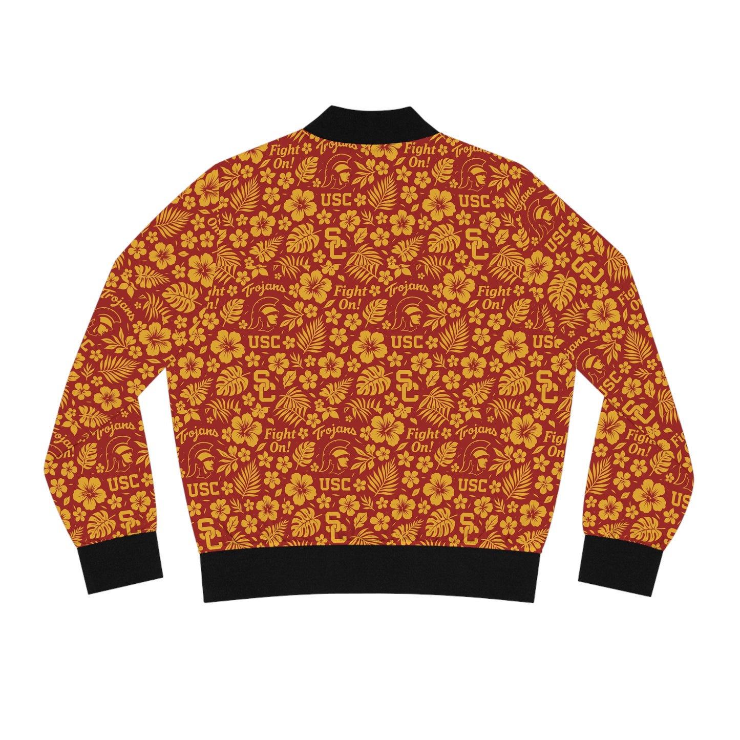 USC School of Social Work - Hawaiian Bomber Jacket (Black with Cardinal Red Sleeves)