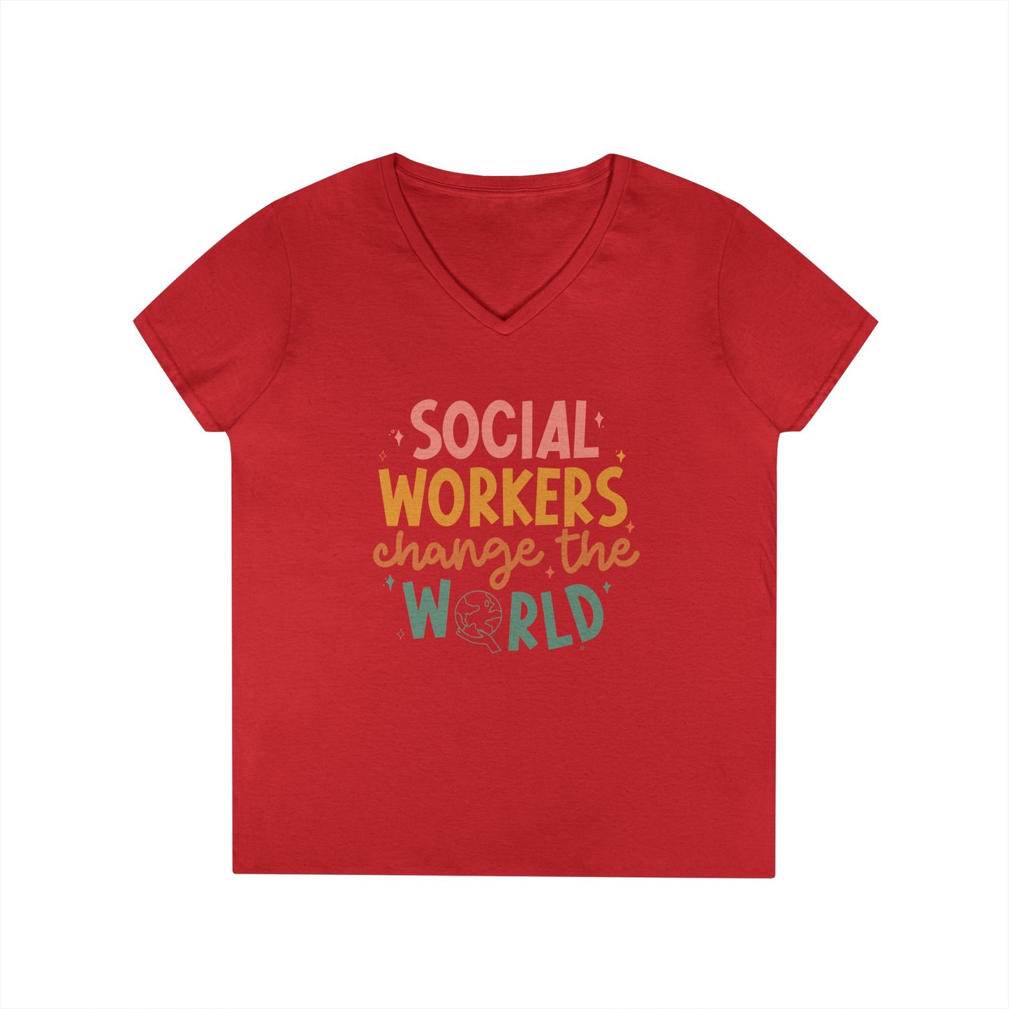 Social Workers Change the World V-Neck Tee