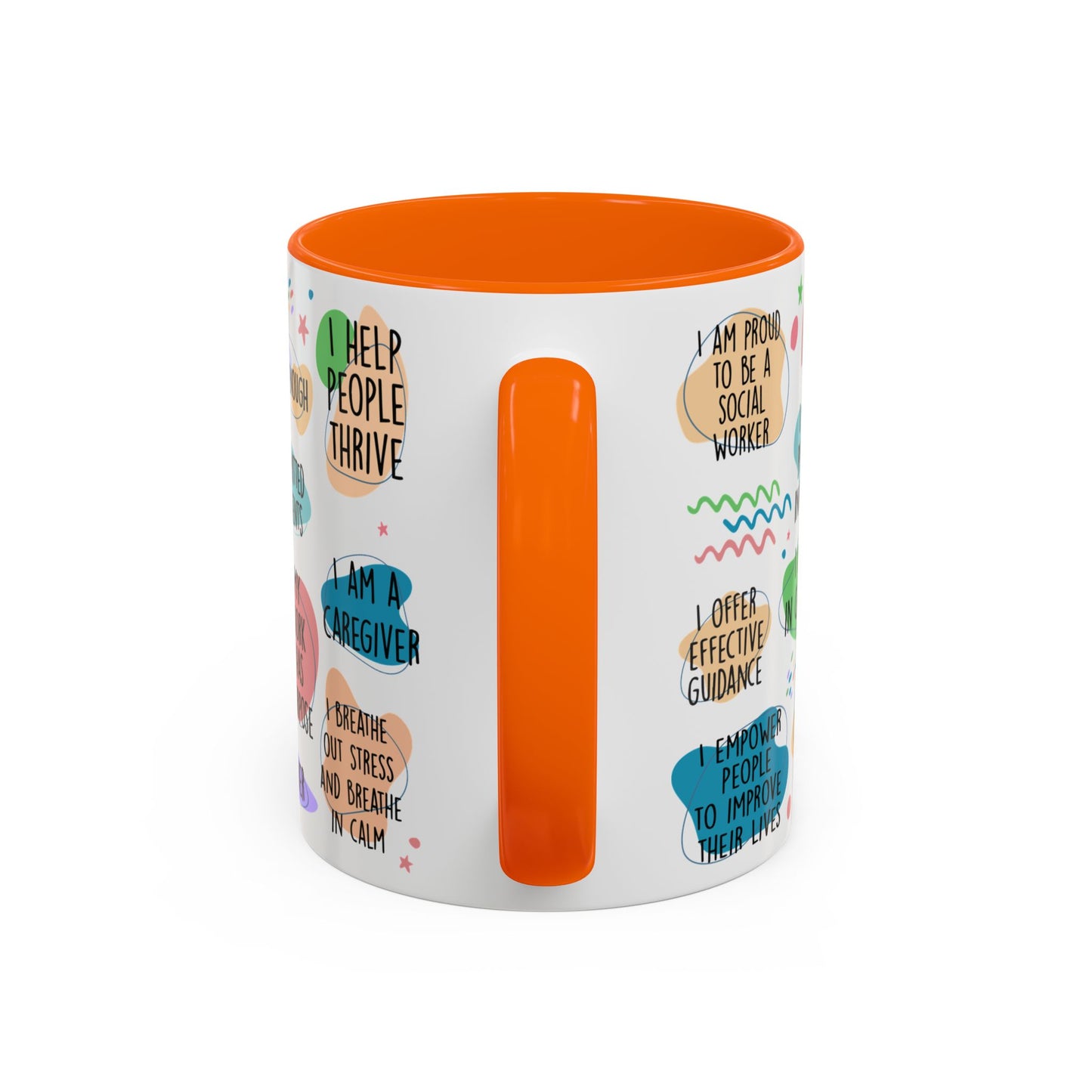 Social Worker Daily Affirmations Accent Coffee Mug — Inspirational -15oz