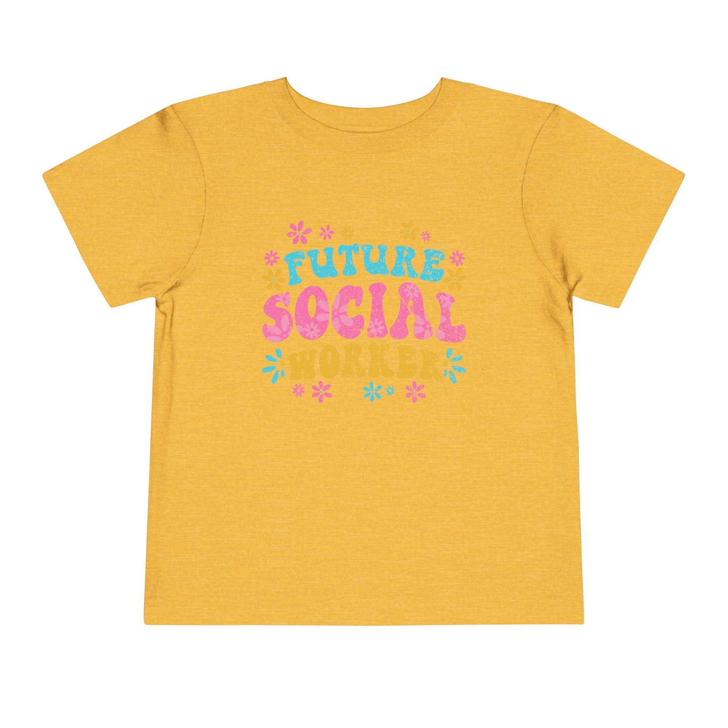 Toddler Tee - "Future Social Worker" Colorful Floral Graphic