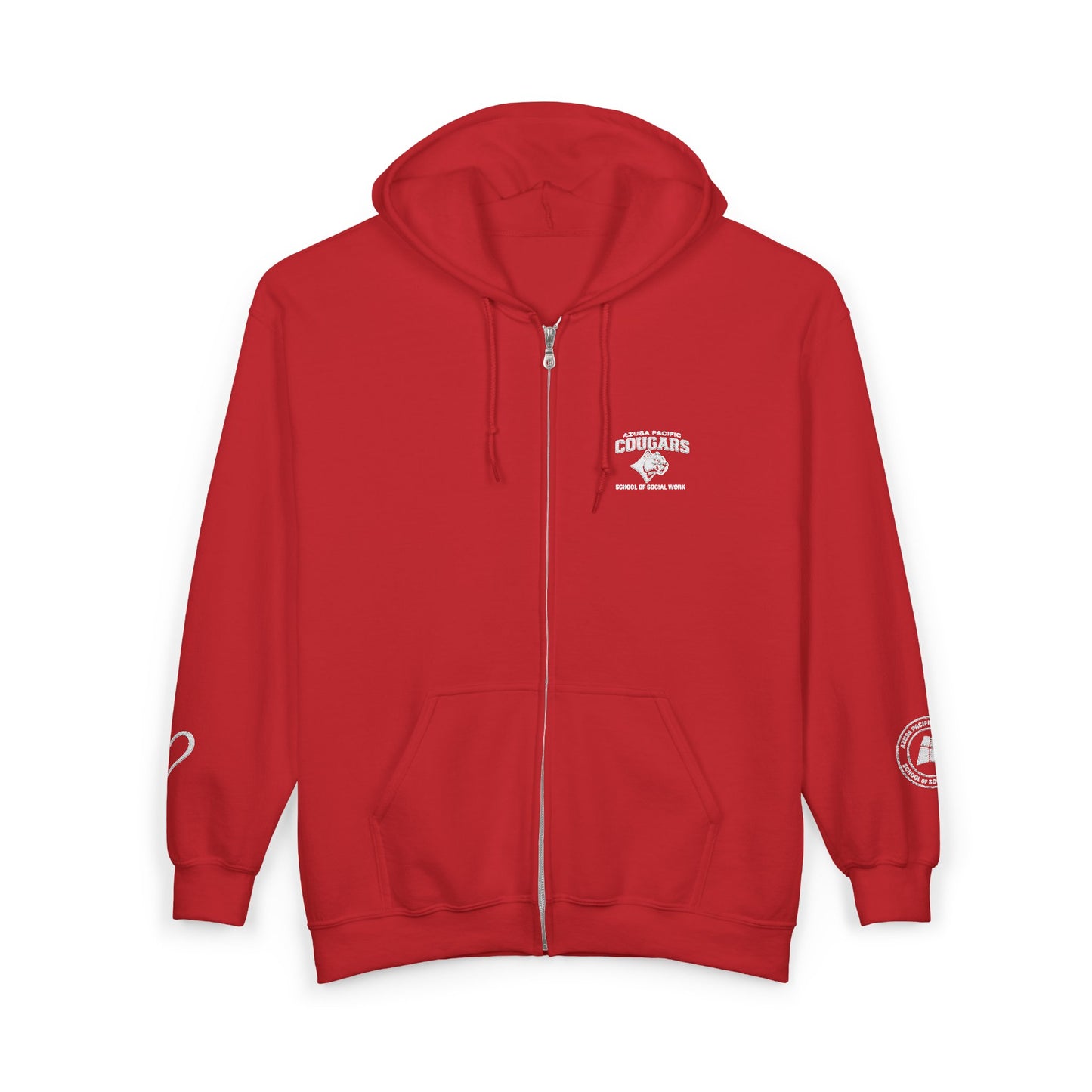 Azusa Pacific University- School of Social Work -Unisex Heavy Blend™ Full Zip Hooded Sweatshirt - Ultimate Comfort for Fans