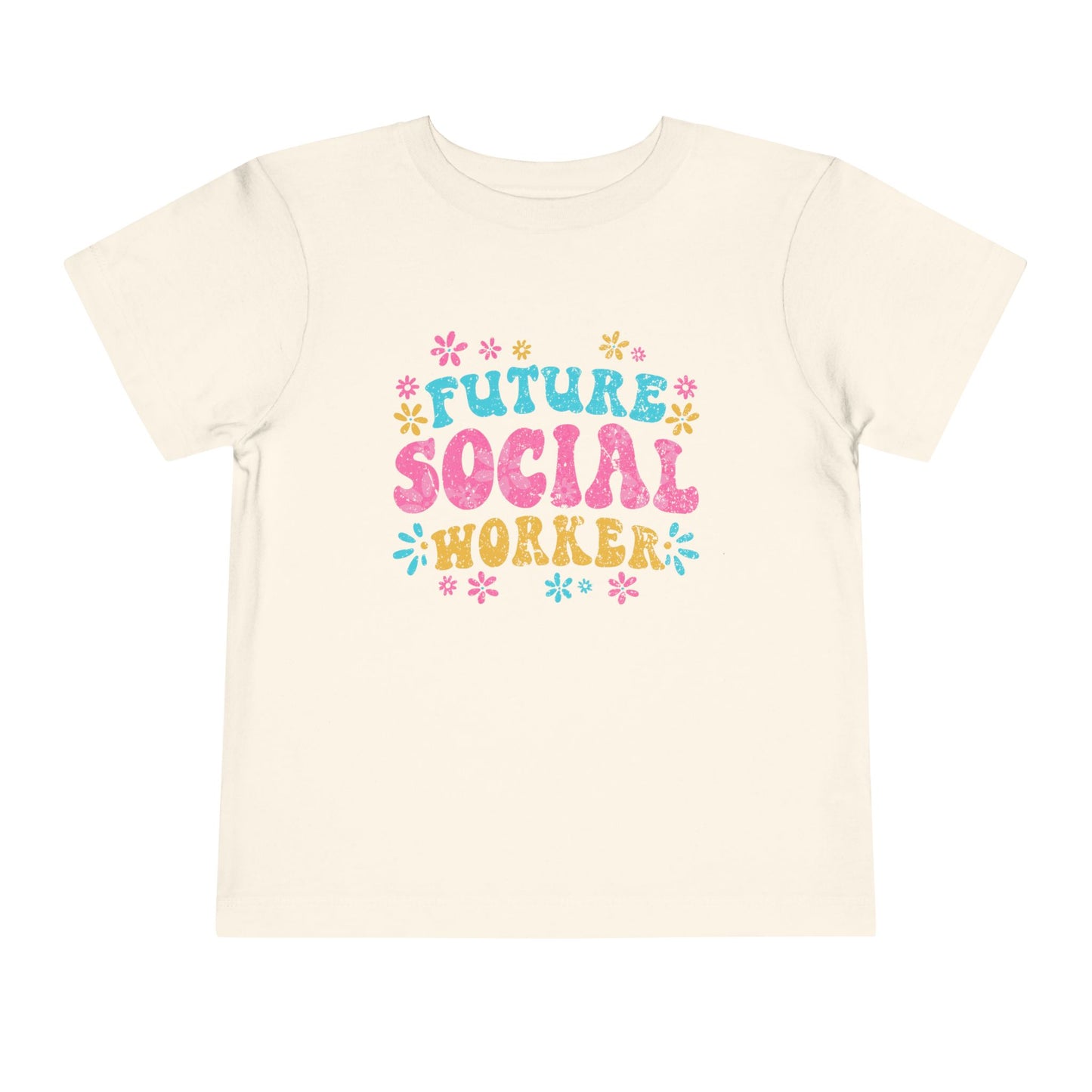 Toddler Tee - "Future Social Worker" Colorful Floral Graphic