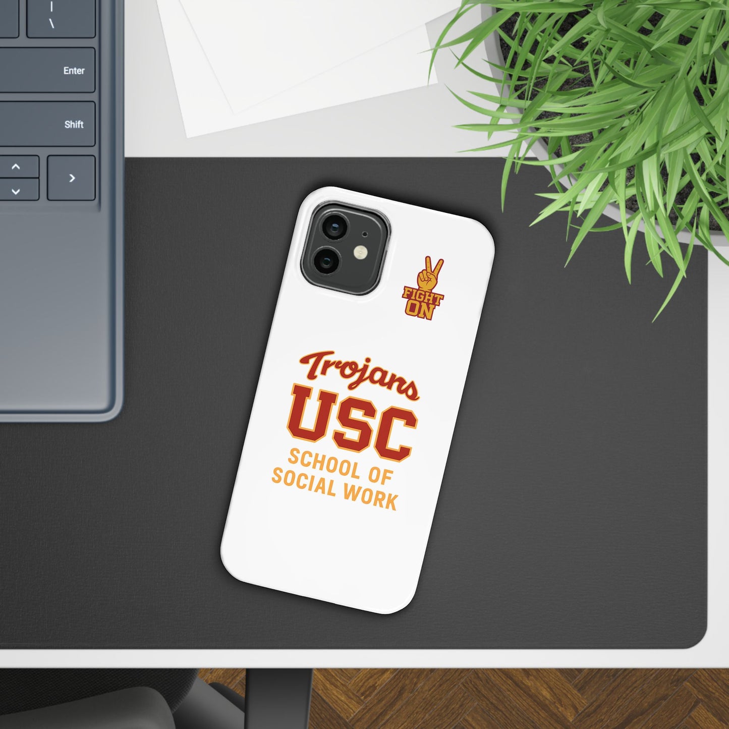 USC Trojans Slim I-Phone Case - School of Social Work (White)
