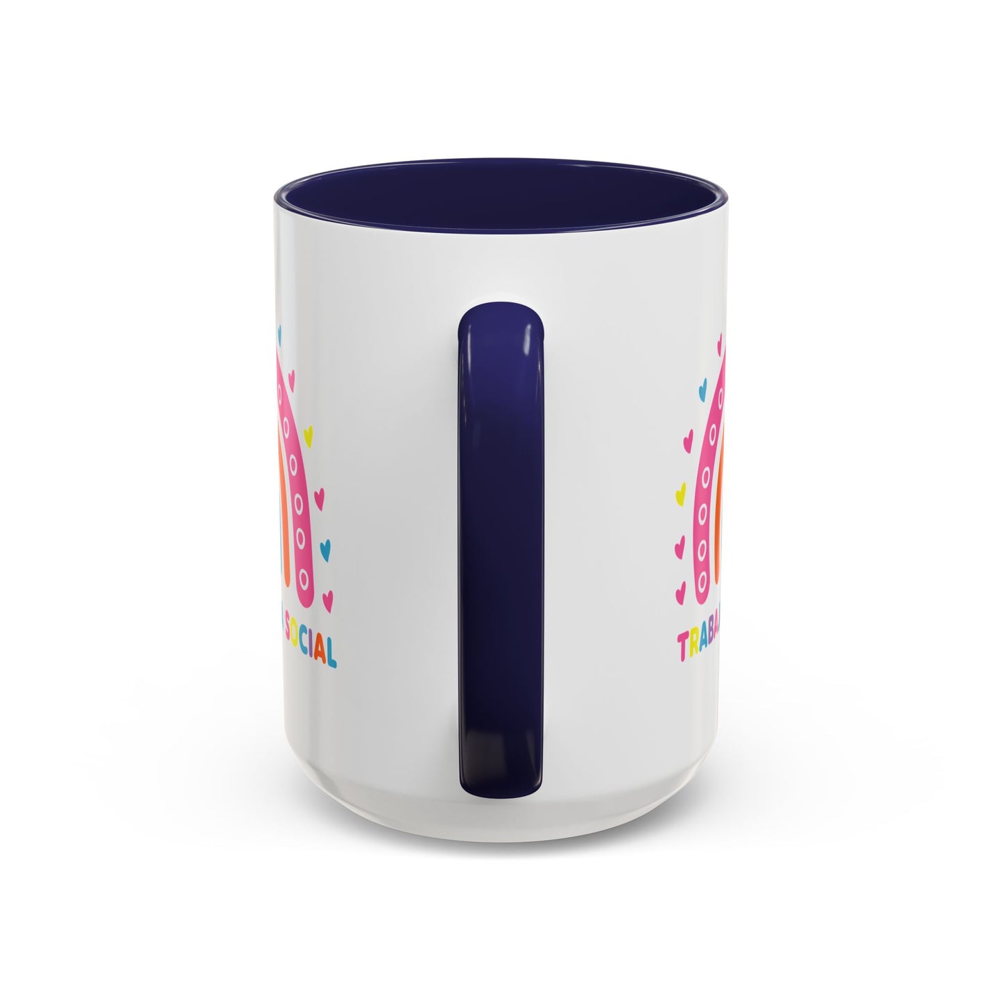 Accent Coffee Mug - 'Trabajadora Social' Colorful Rainbow Social Worker Gift (15 oz)