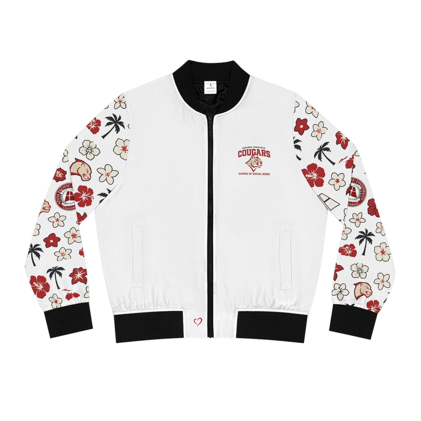Azuza Pacific University - School of Social Work Bomber Hawaiian Jacket - White