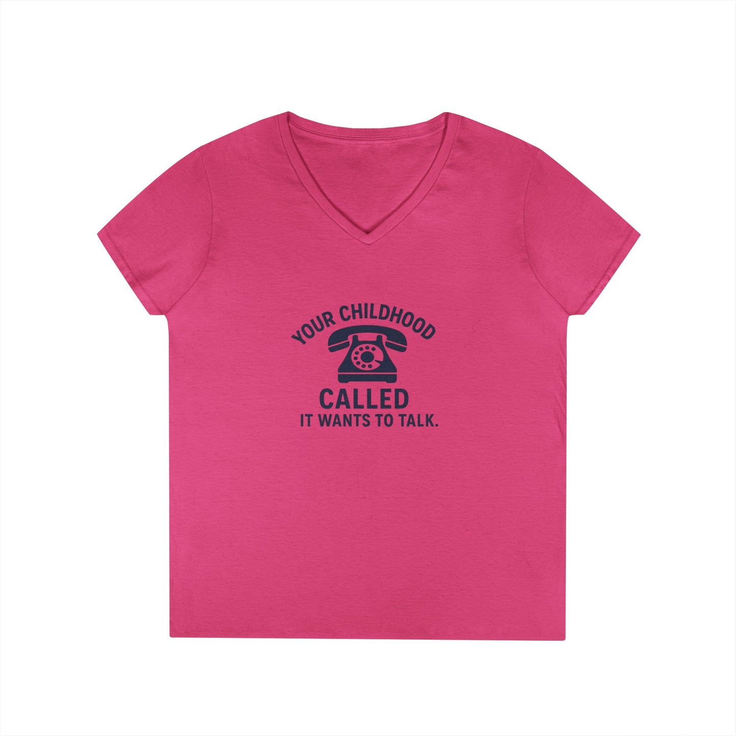 Women's V-Neck T-Shirt — "Your Childhood Called, It Wants to Talk" (Social Work/Mental Health)