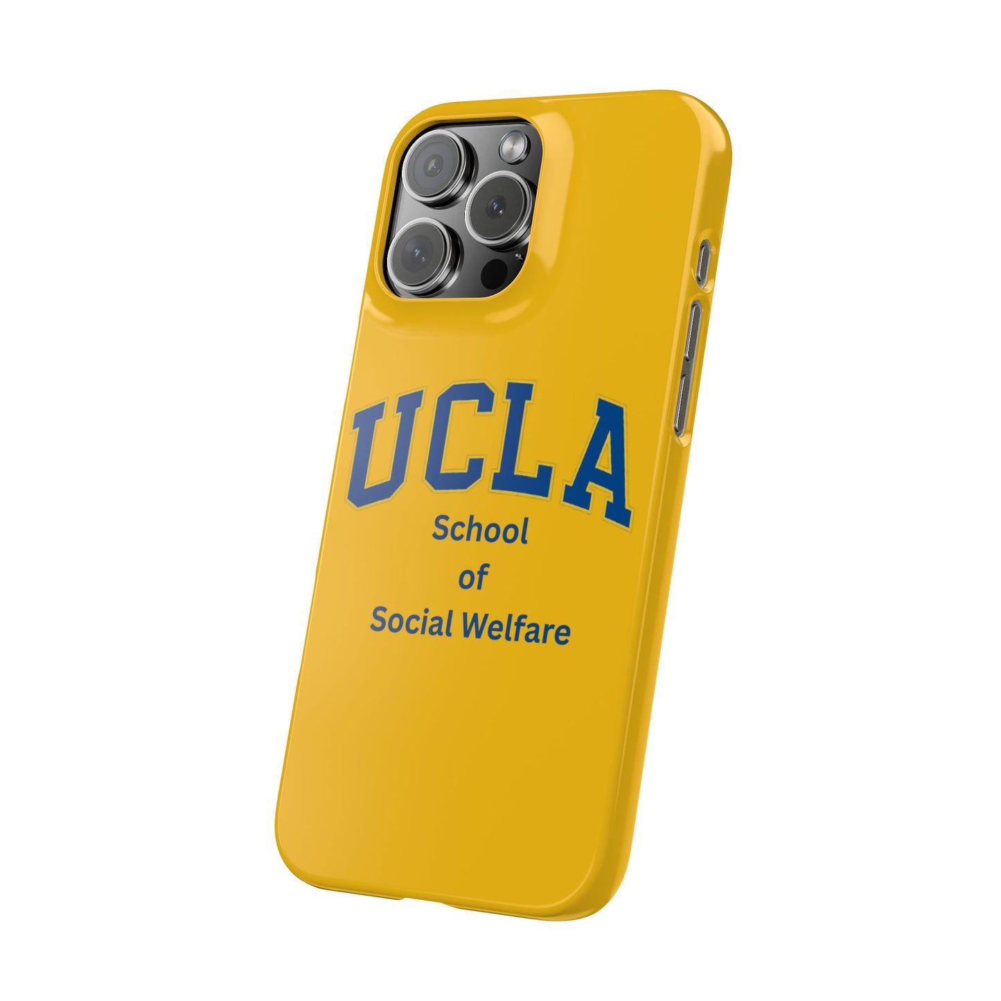 UCLA Slim I-Phone Case - School of Social Welfare-Text Logo (Yellow)