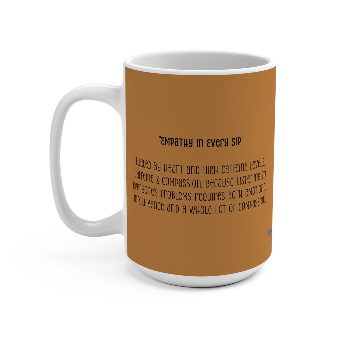 Caffeine & Compassion 15oz Coffee Mug — Cute Kawaii Cup Gift for Caregivers (Matches Coffee!)