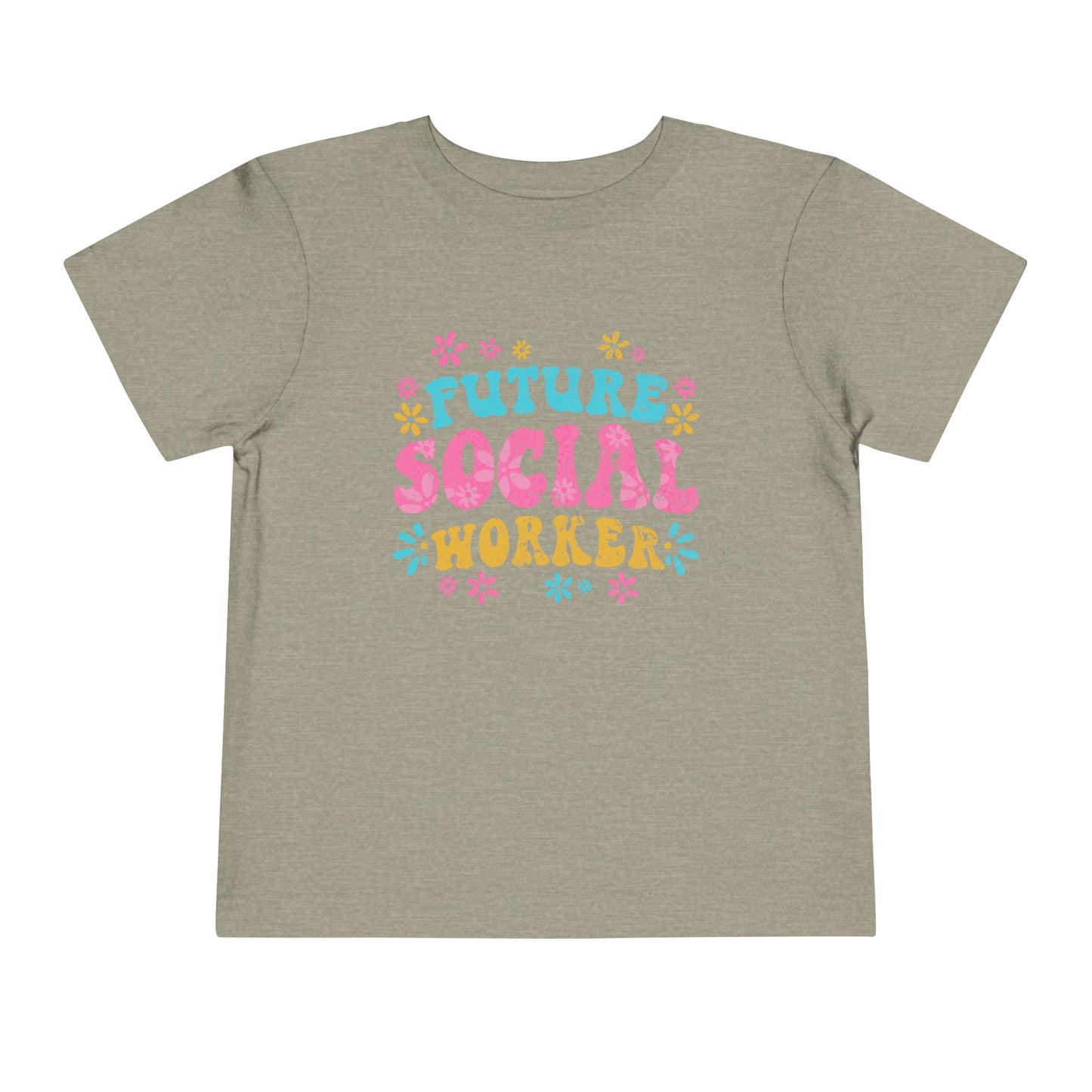 Toddler Tee - "Future Social Worker" Colorful Floral Graphic