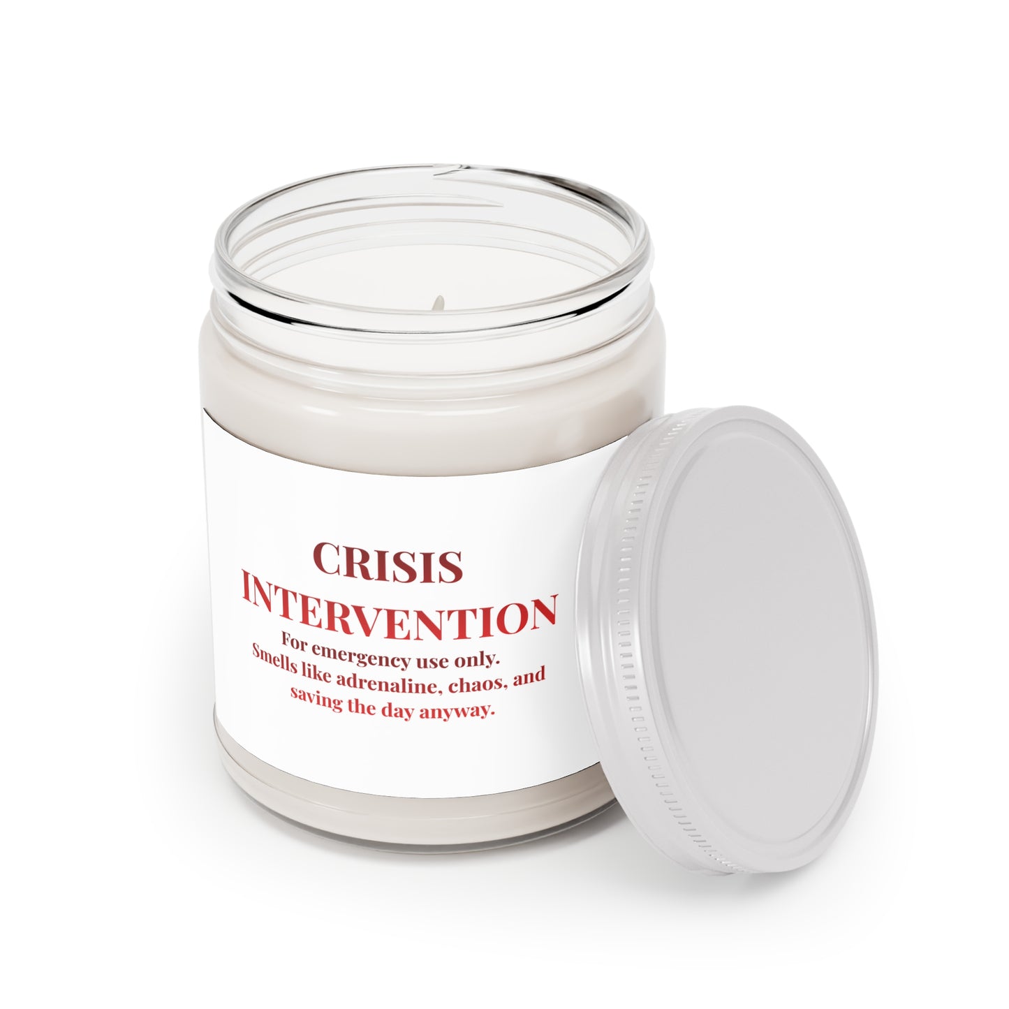 Crisis Intervention Scented Soy Candle — 9oz 'For Emergency Use Only'