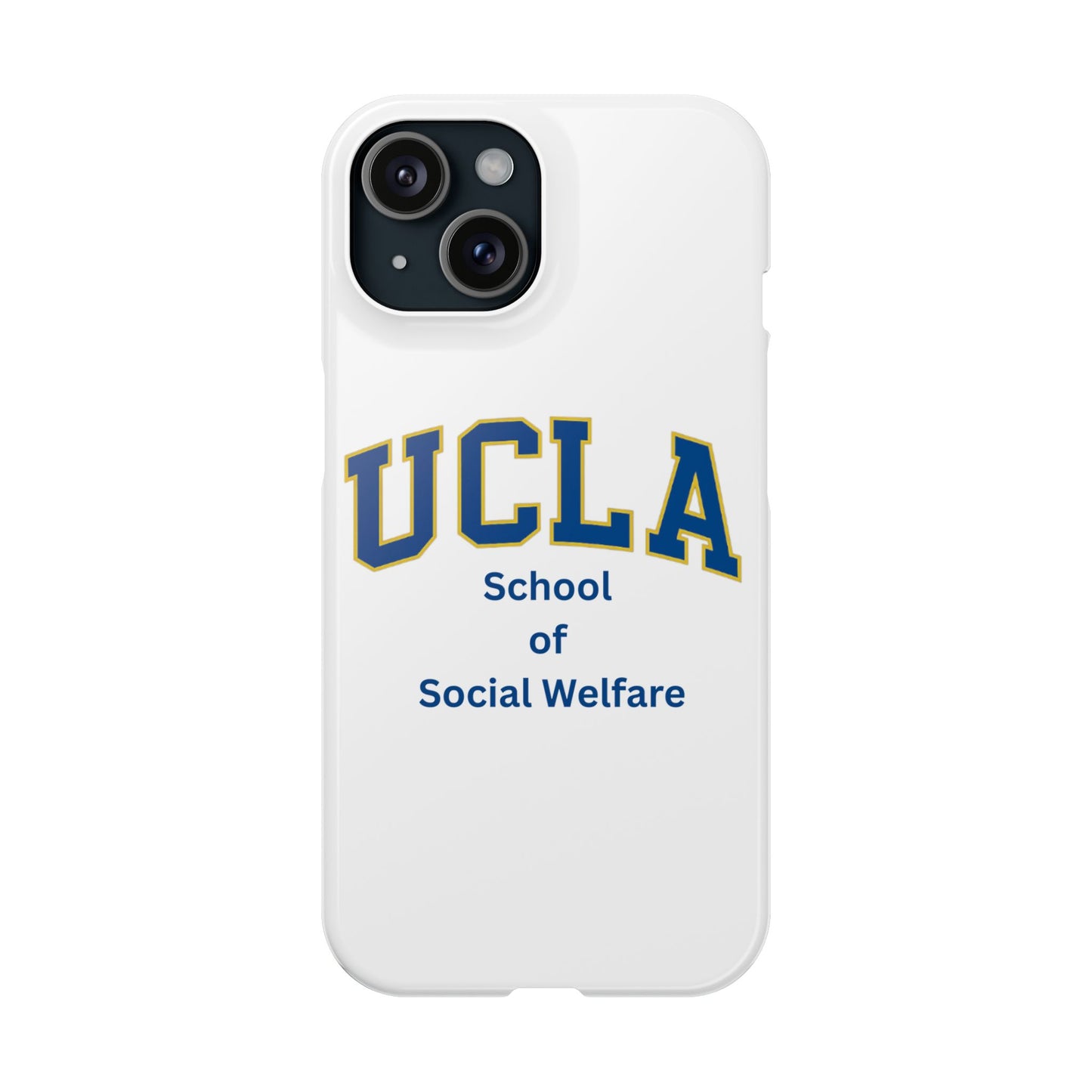 UCLA Slim I-Phone Case - School of Social Welfare-Text Logo (White)