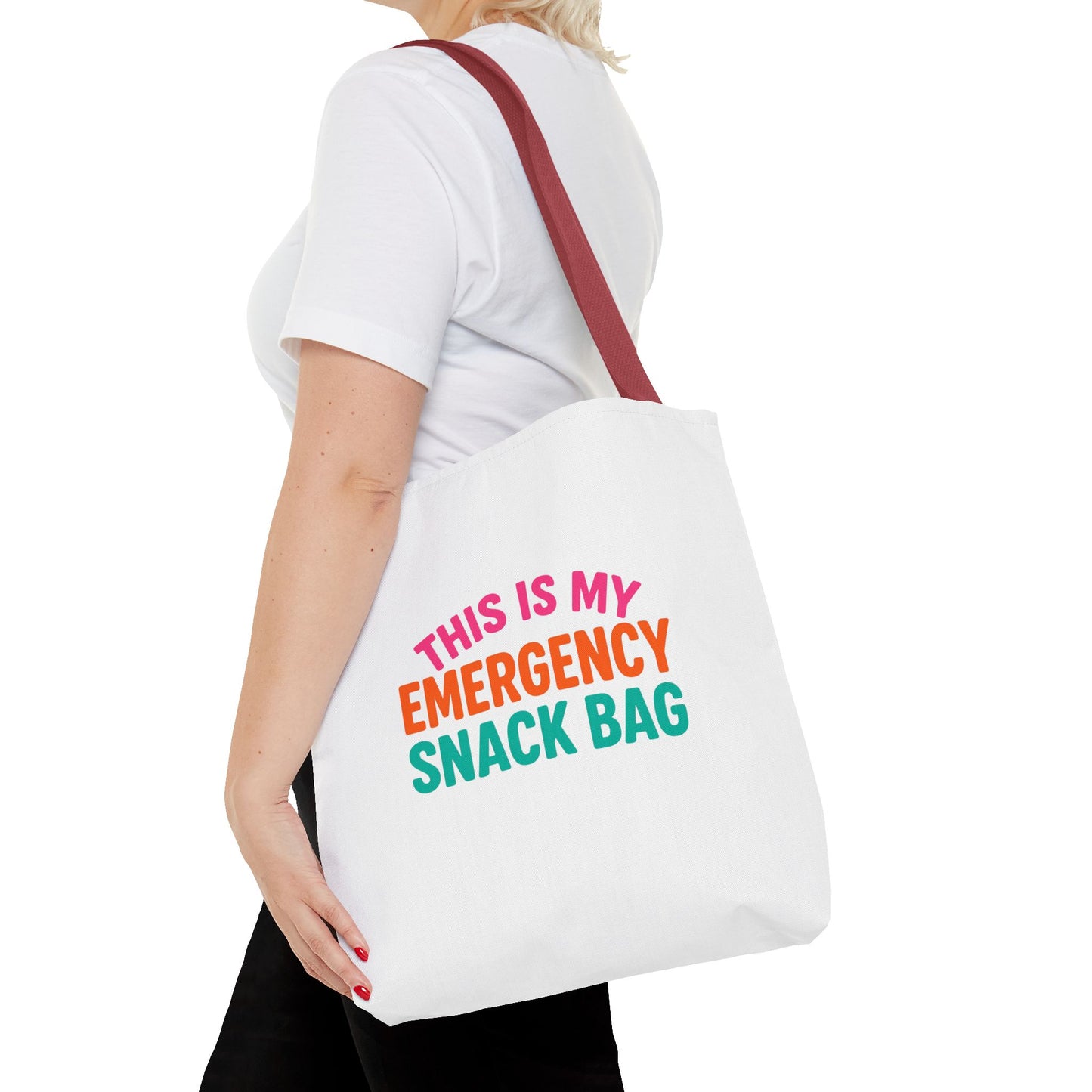 Snack Emergency Tote Bag — "This Is My Emergency Snack Bag" Cute Grocery/Everyday Carry (Social Work/Mental Health)