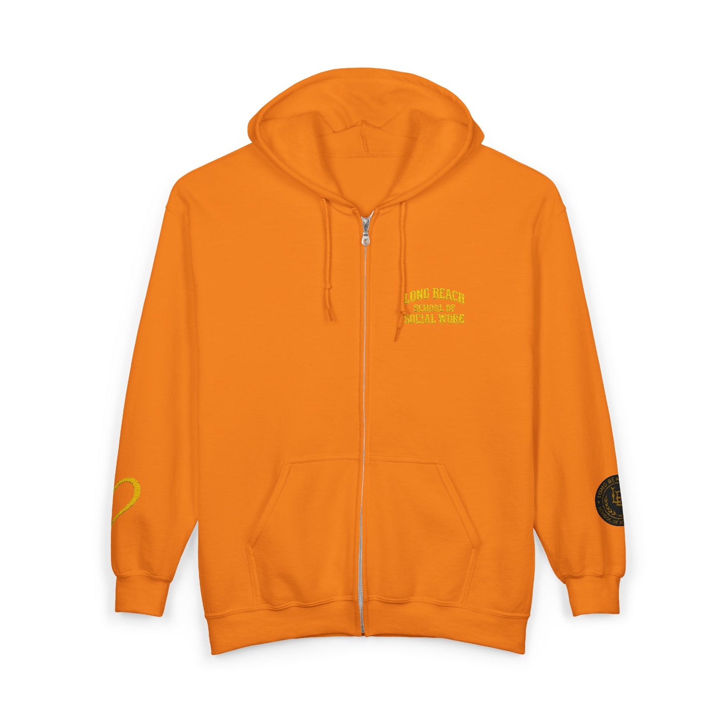 Cal State Long Beach- School of Social Work -Unisex Heavy Blend™ Full Zip Hooded Sweatshirt - Ultimate Comfort for Fans