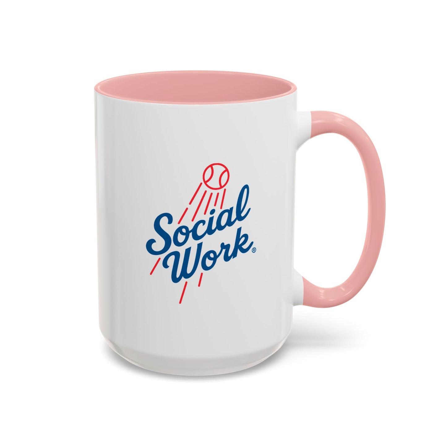Social Work Baseball Coffee Mug — Retro Script Accent 15oz