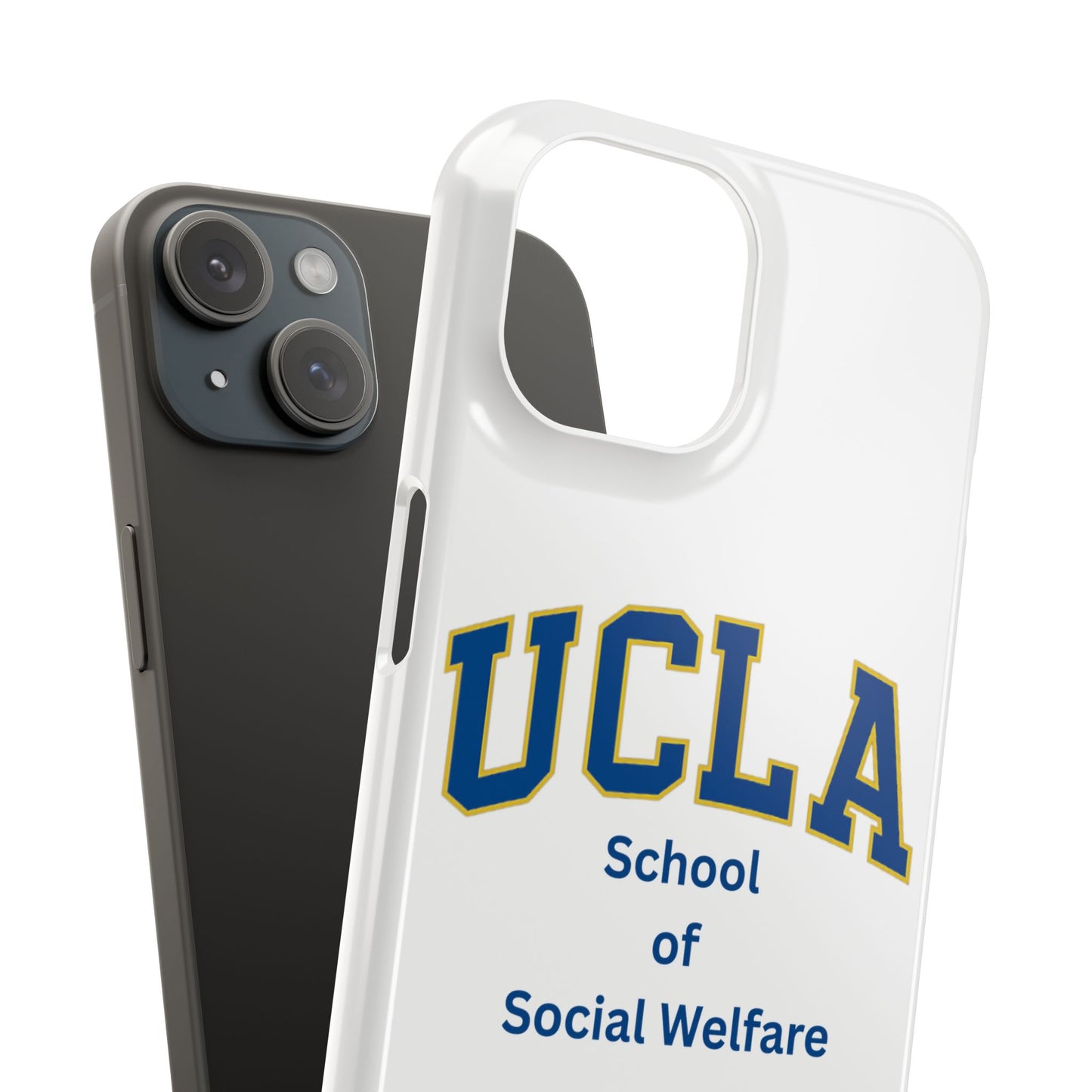 UCLA Slim I-Phone Case - School of Social Welfare-Text Logo (White)