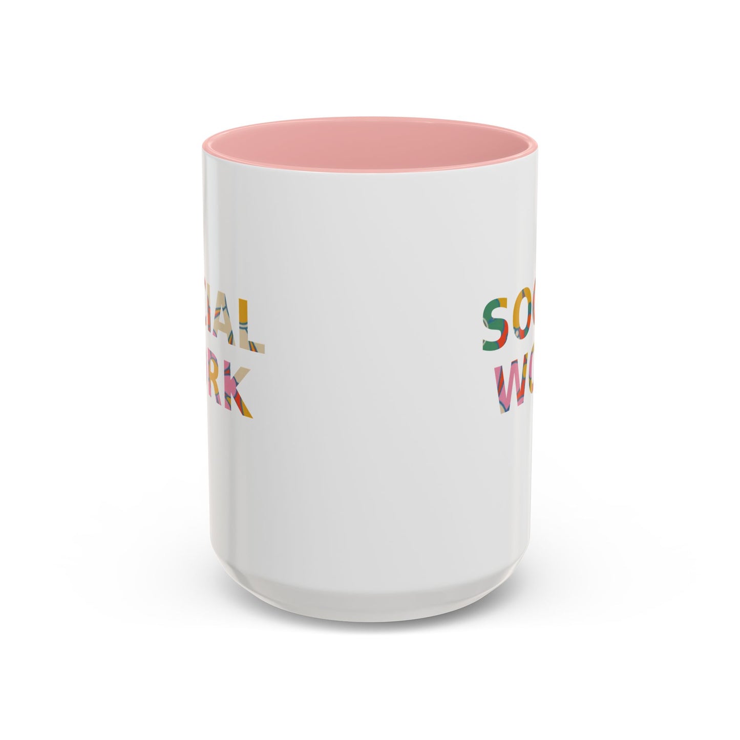 Social Work "Flower Letters" -Accent Mug - 15oz